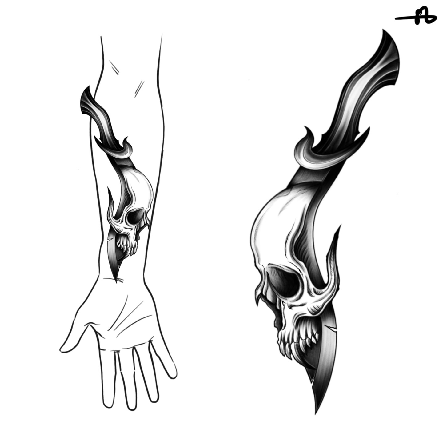 Tattoo by @stee_tt — black_and_grey