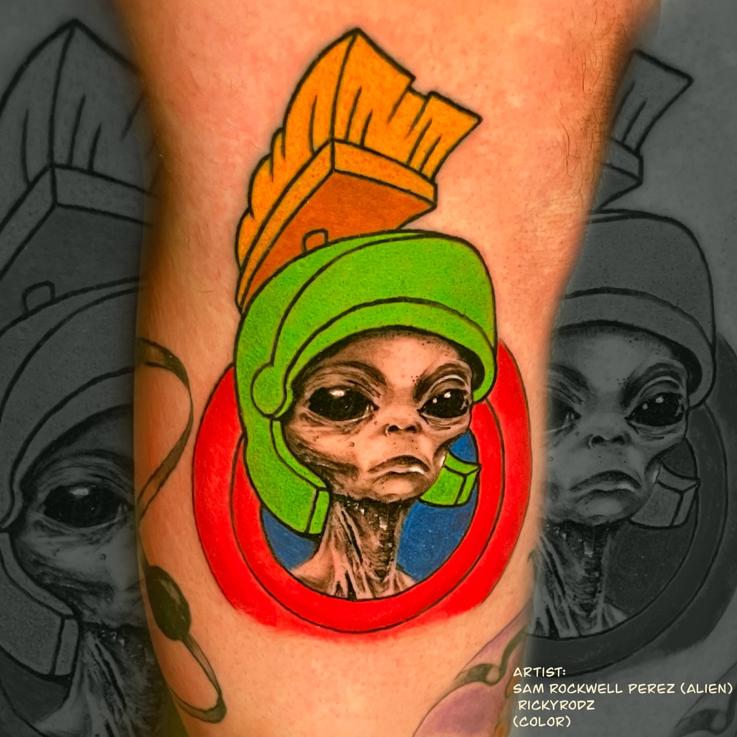 Tattoo by @samrockwell_ink — realism, dotwork