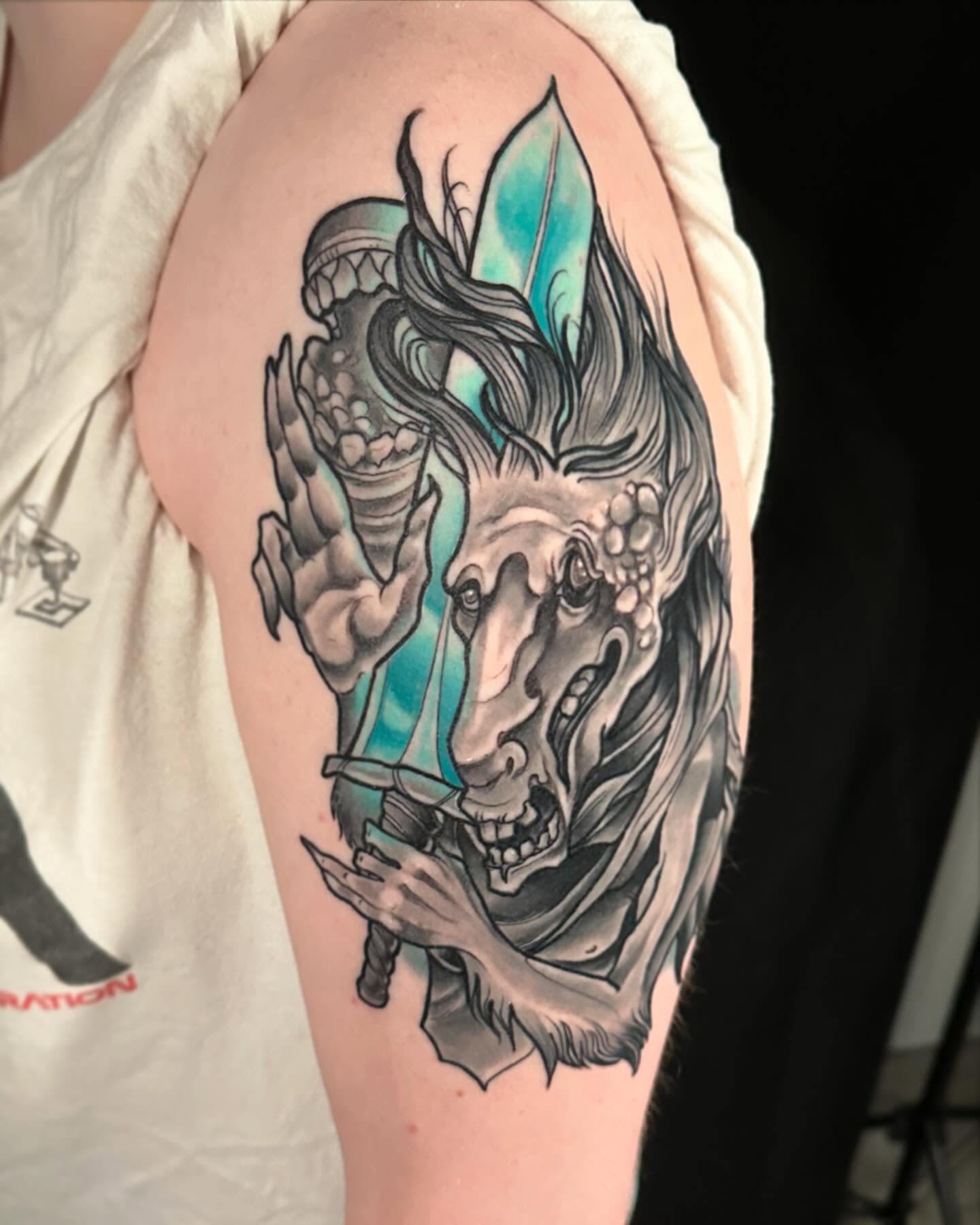 Tattoo by @bigbonedgnome — dark_realism, black_and_grey