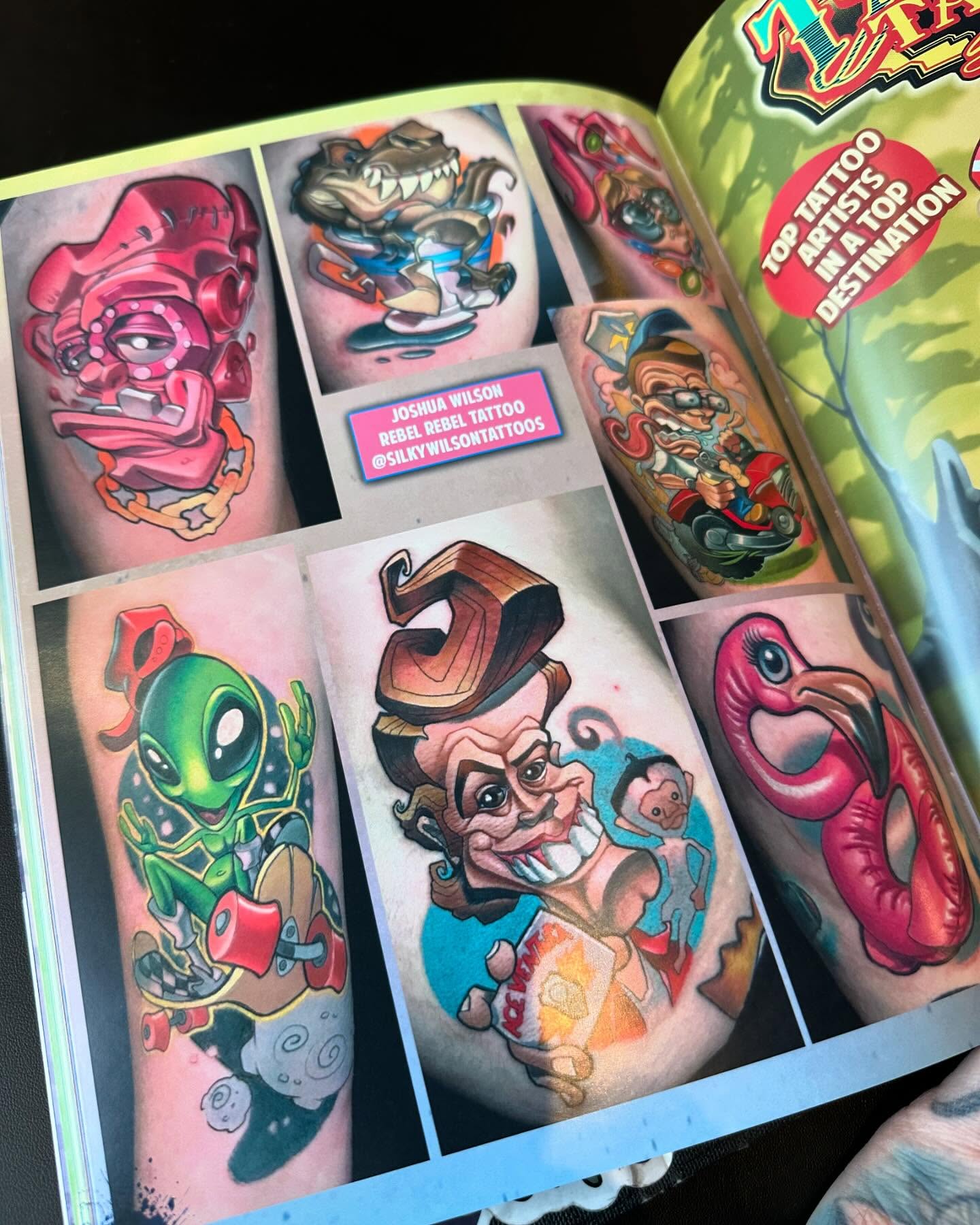 Alien and monster new school tattoo on the forearm by Joshua L Wilson, Dayton, Ohio