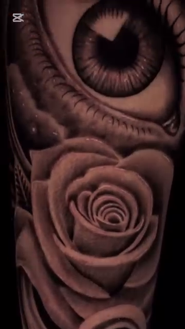 Eye and roses realism tattoo by Clayderman
