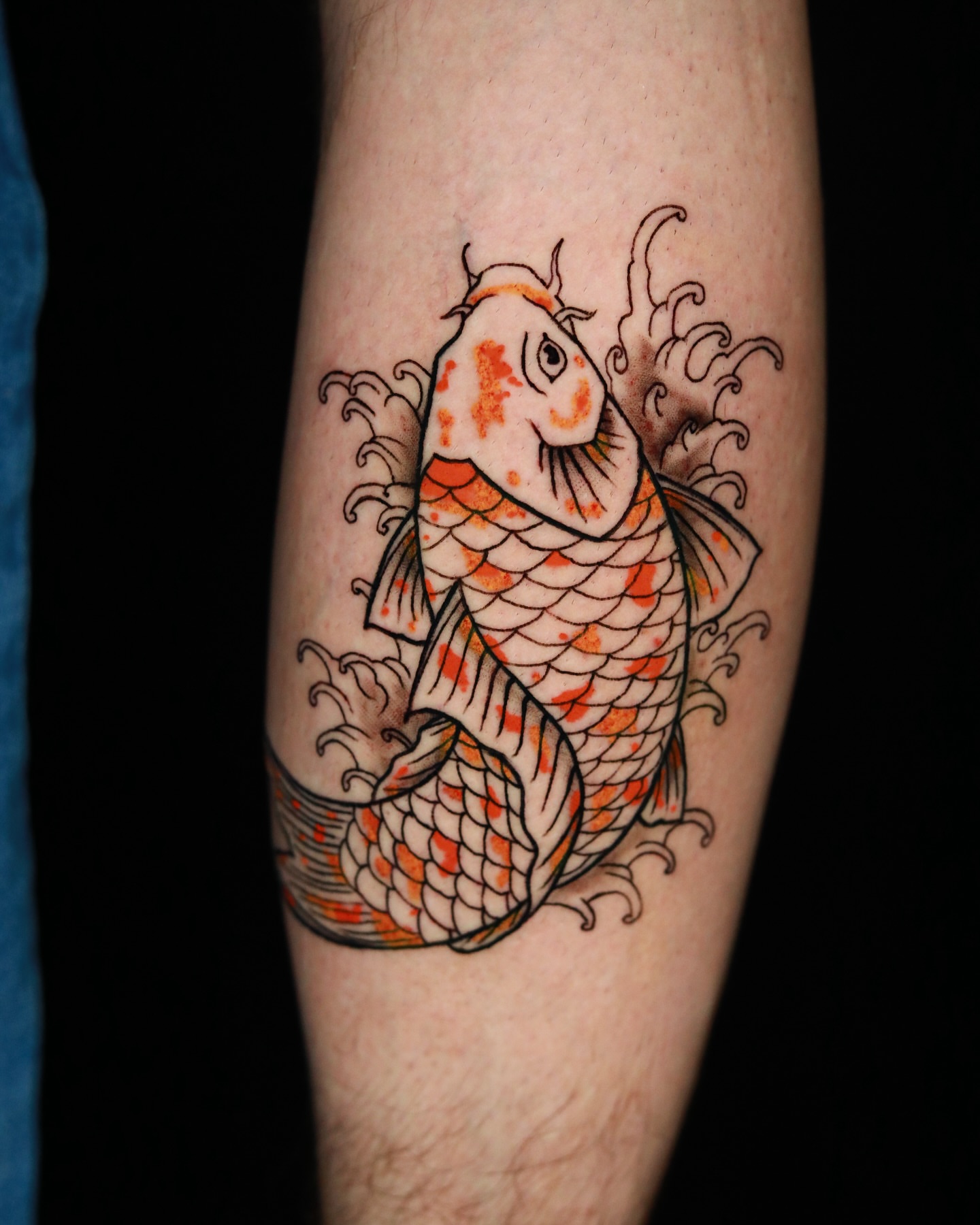 Koi fish japanese irezumi tattoo on the forearm by memo