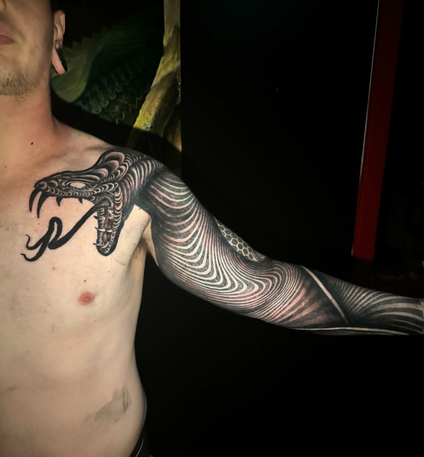 Tattoo by @jordanrookustattoo — black_and_grey, geometric