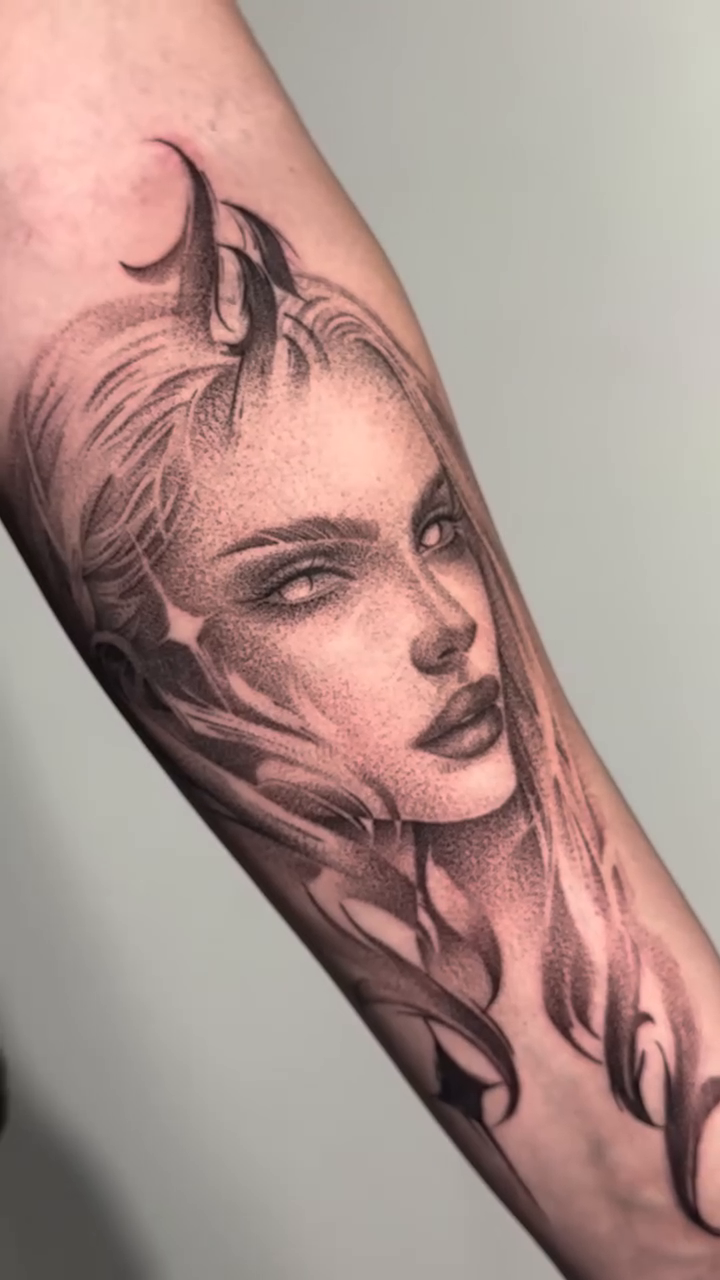 Tattoo by @dragonink.tattoos — black_and_grey, realism
