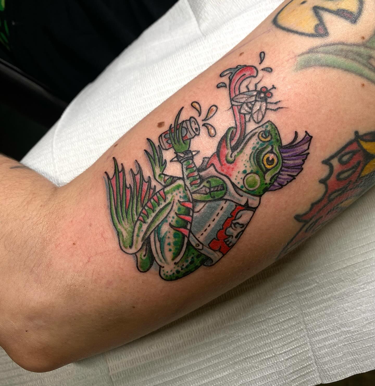 Fish American traditional tattoo on the forearm by Chase Skylar Clayton Ogle