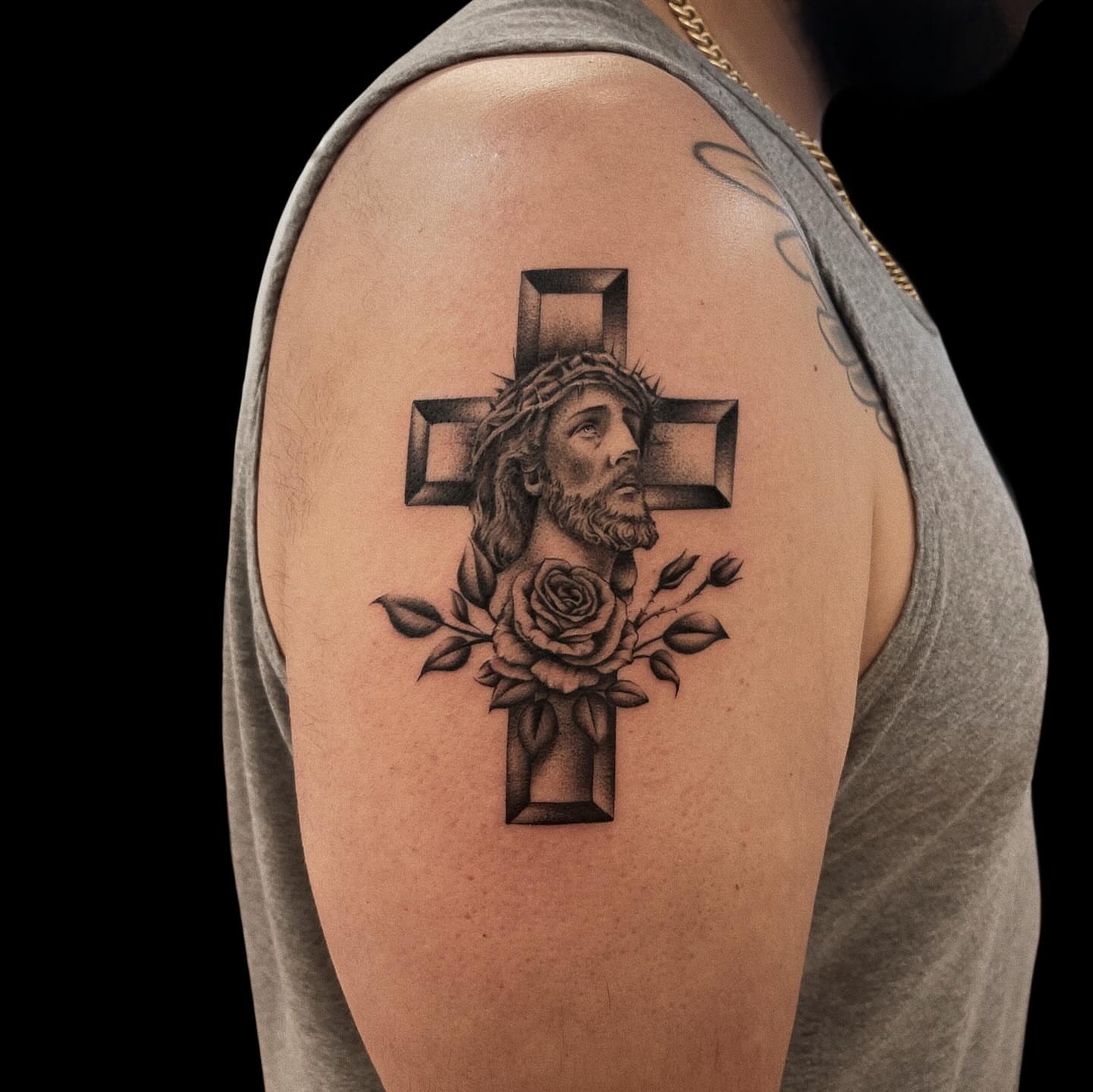 Tattoo by @wizdtattoo — black_and_grey, realism