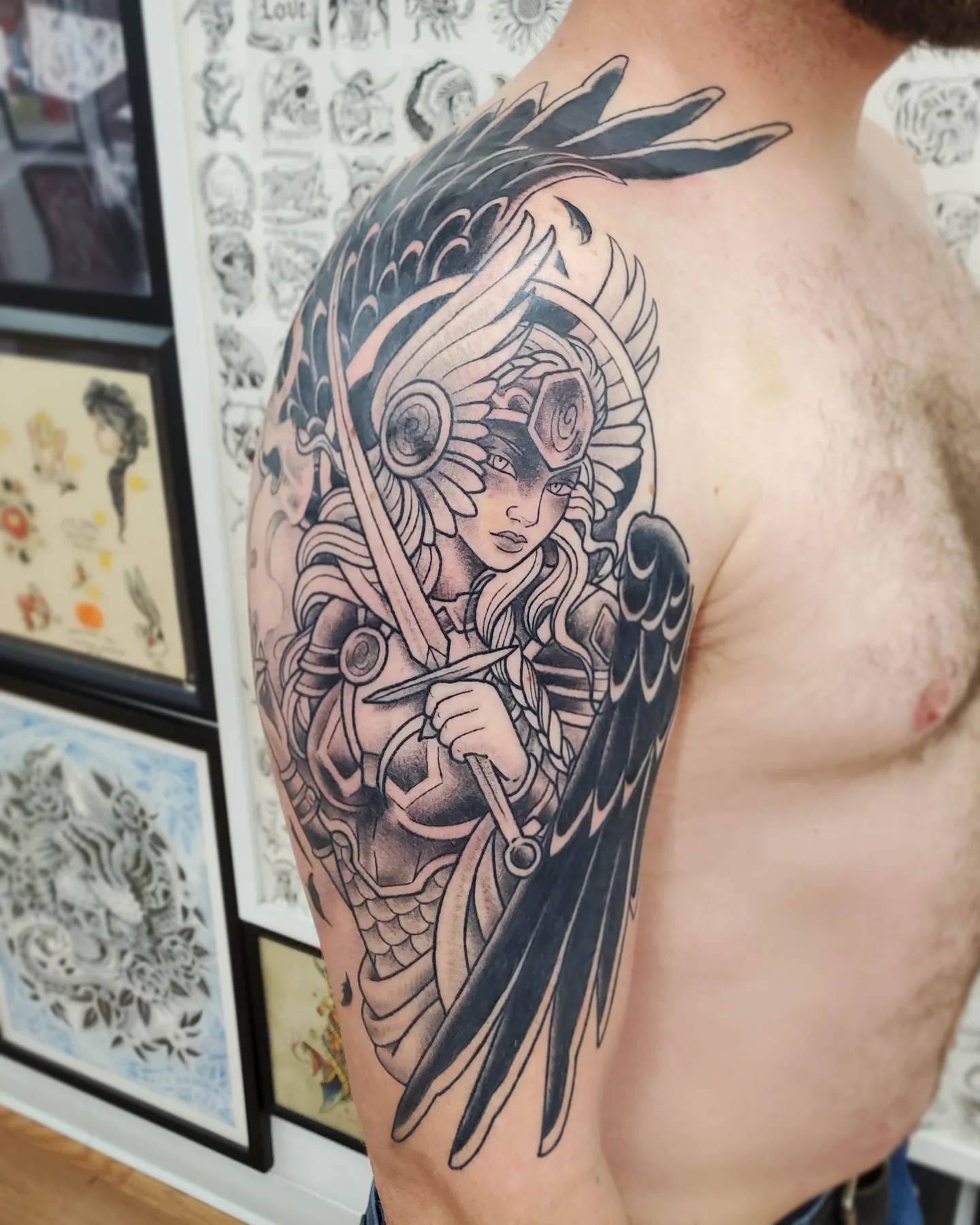 Tattoo by @katy_did_it — black_and_grey, geometric