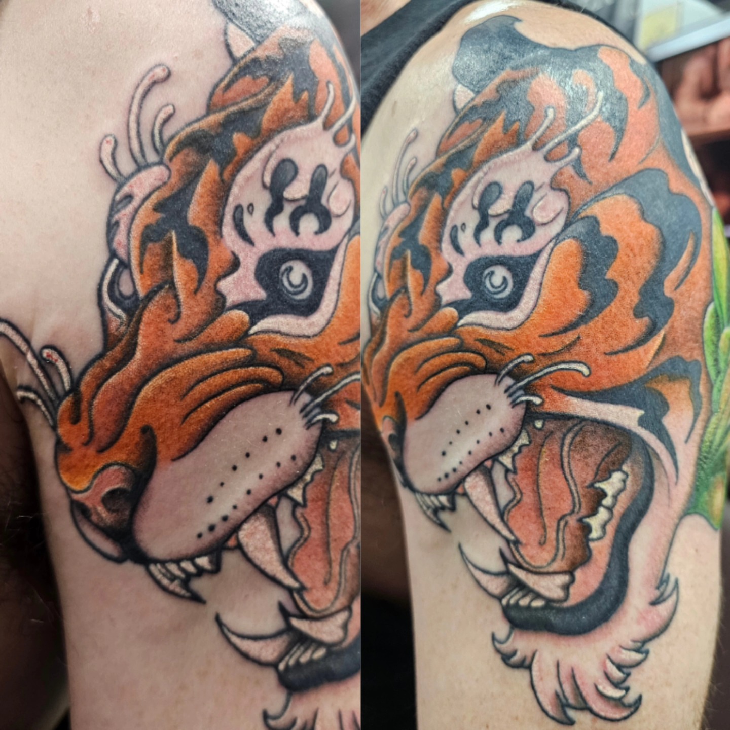 Tattoo by @chimera_ink — american_traditional, dotwork
