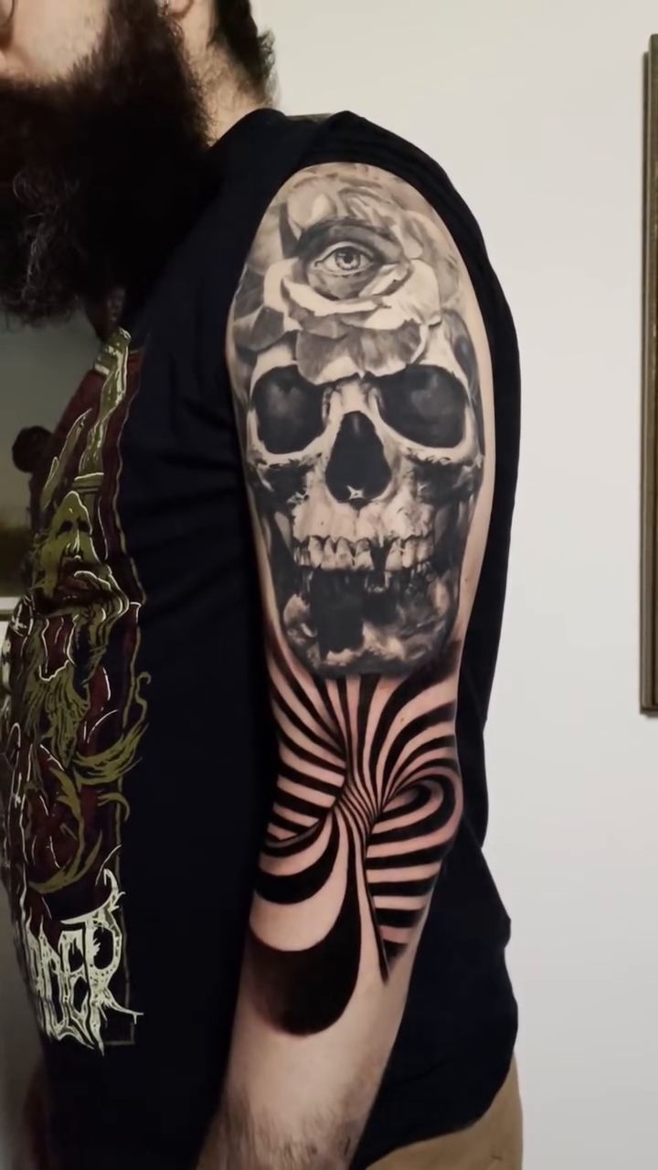 Tattoo by @nestormurrayart — dark_realism, geometric