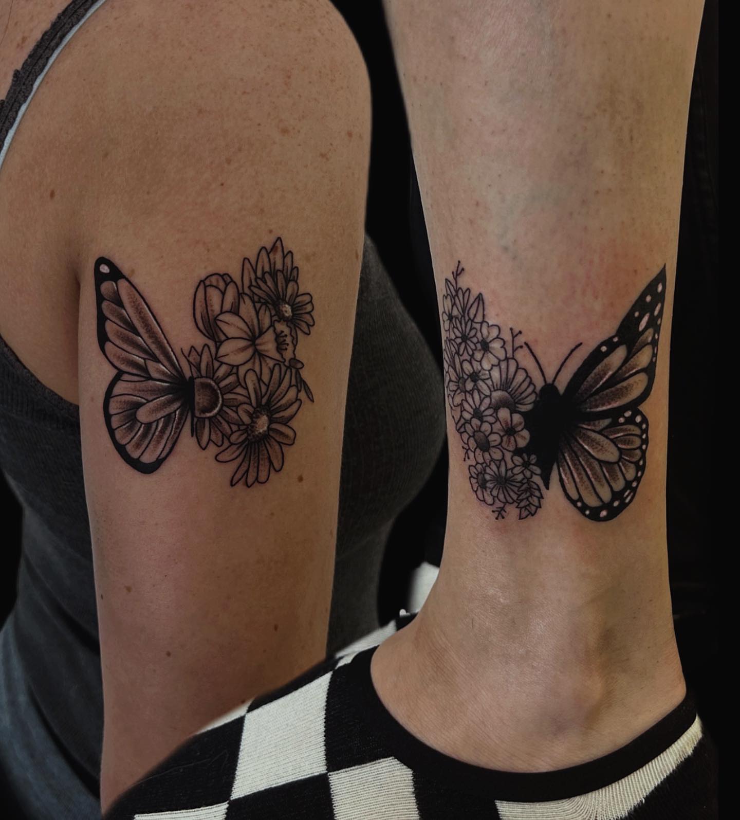 Butterfly and flowers realism tattoo on the forearm by โงโ โฑ โพ ๐ณ๐๐๐๐๐ โฆ โฑ โโง