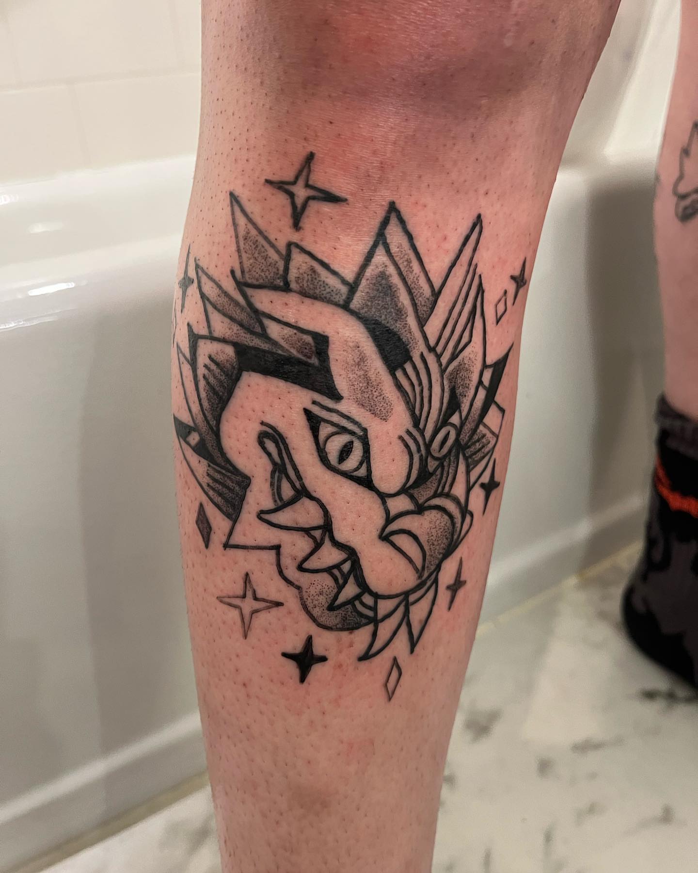 Tattoo by @birdfingers — dotwork, geometric