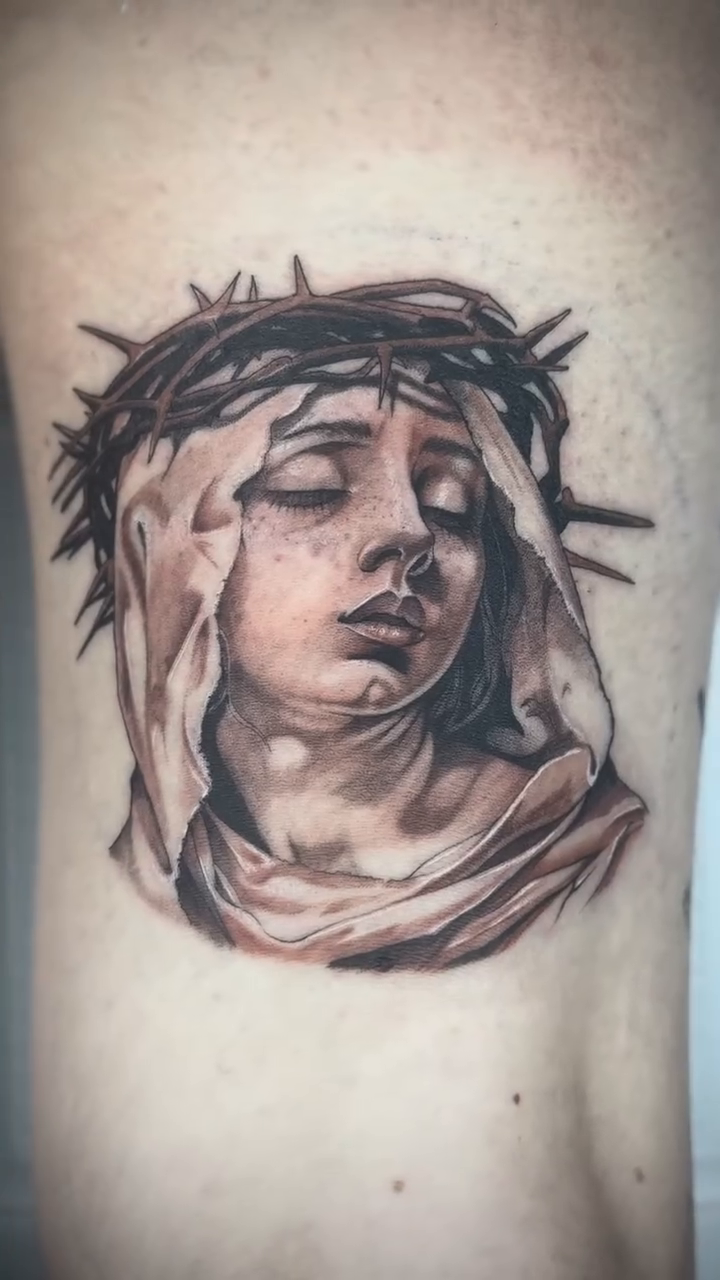 Tattoo by @apologies_tattoo_studios — realism, black_and_grey
