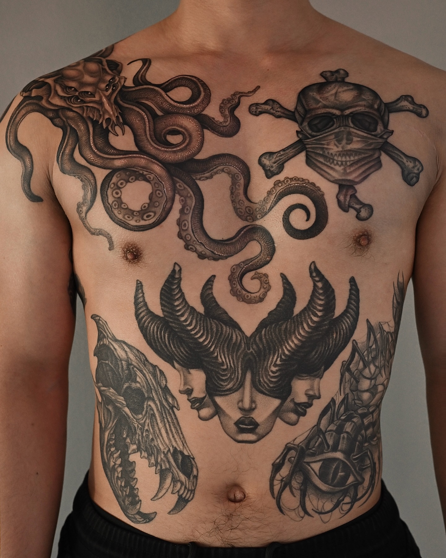 Tattoo by @monkeybob_ttt — black_and_grey, dark_realism