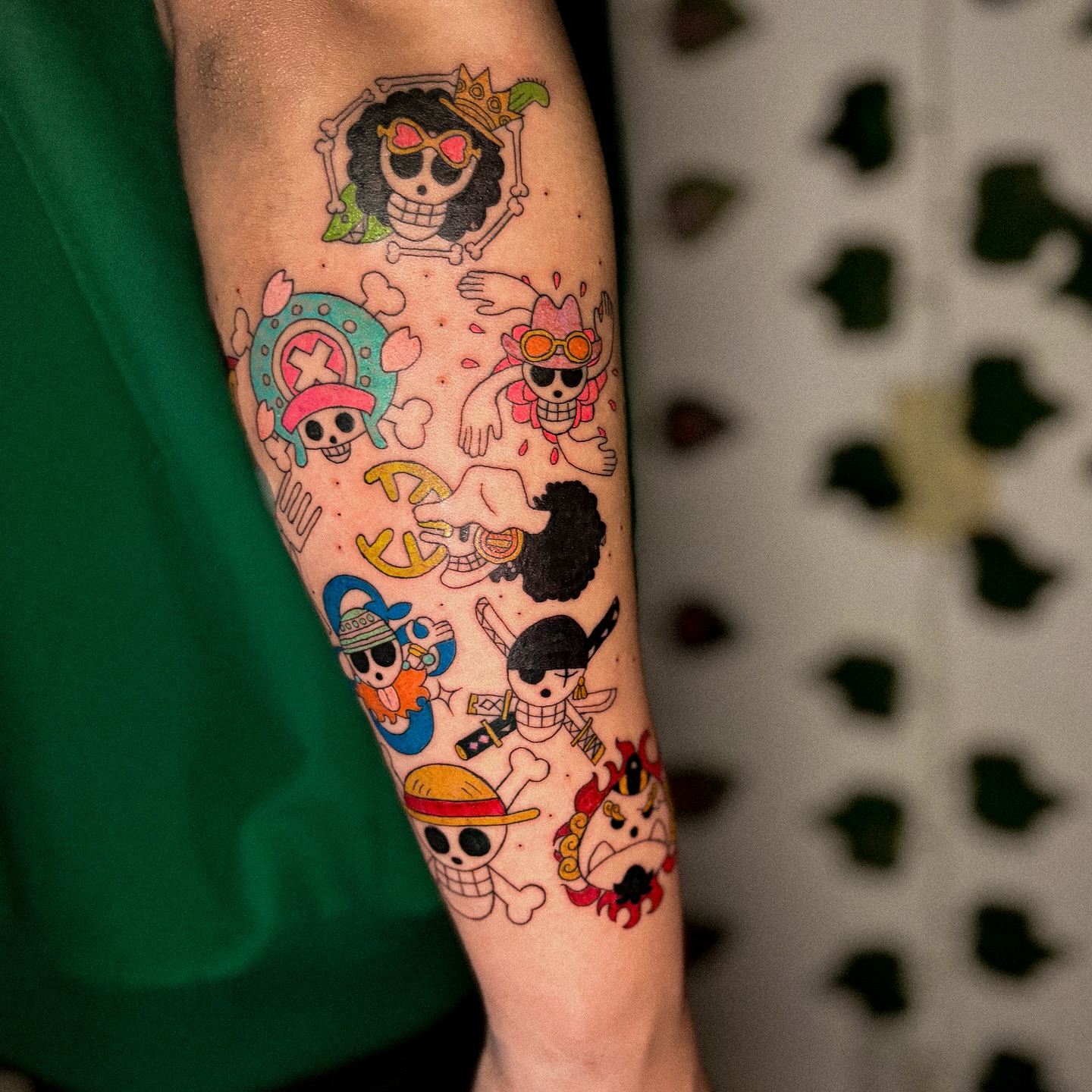 Anime characters anime tattoo on the forearm by 조조