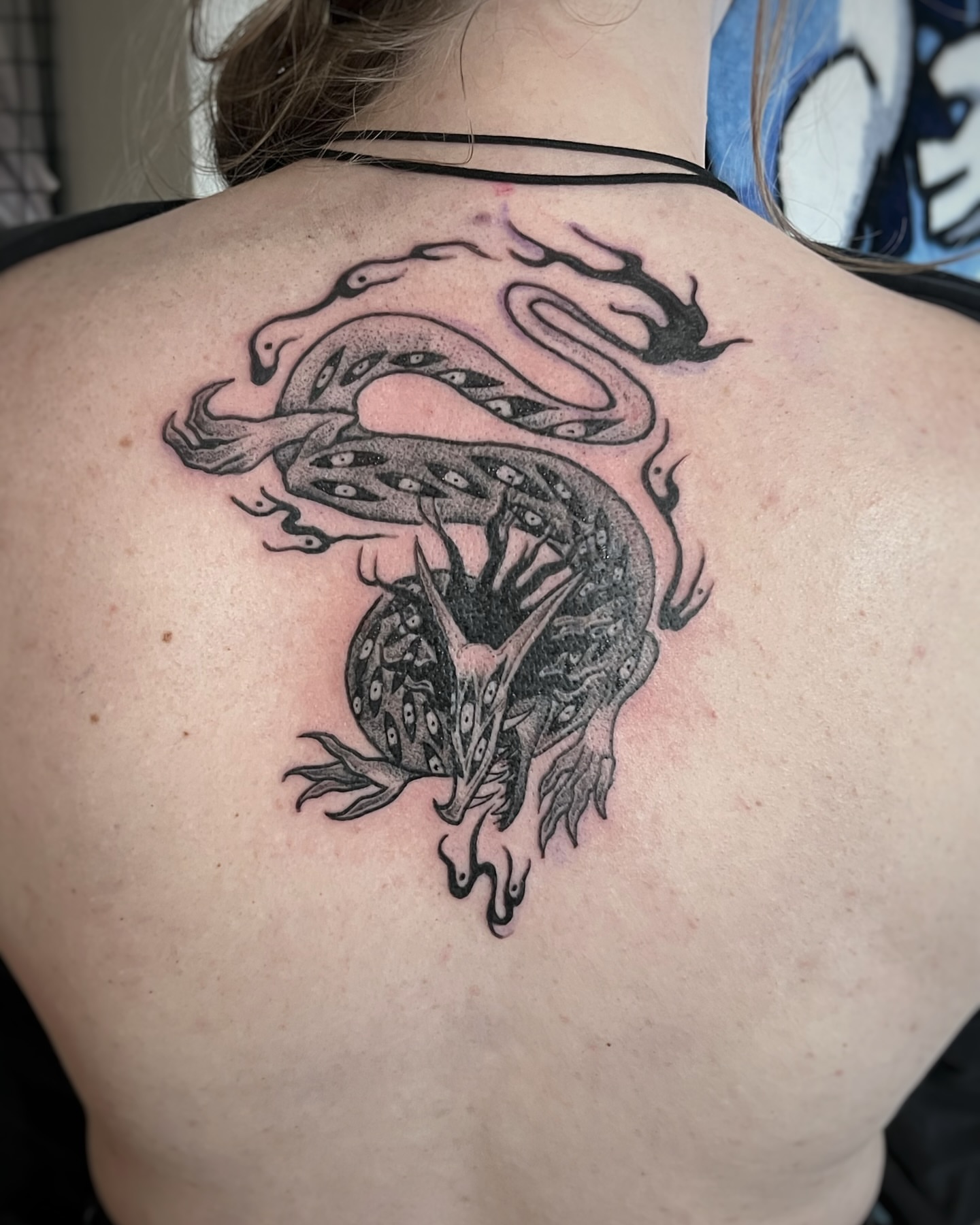 Tattoo by @birchbeast — dotwork, black_and_grey