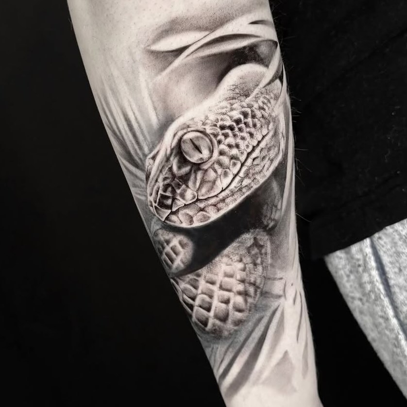 Tattoo by @eyepokes — realism, black_and_grey