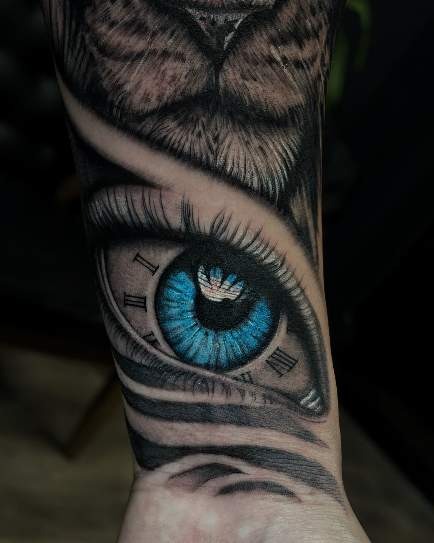 Eye realism tattoo on the forearm by Alejo Ibanez Tattoo