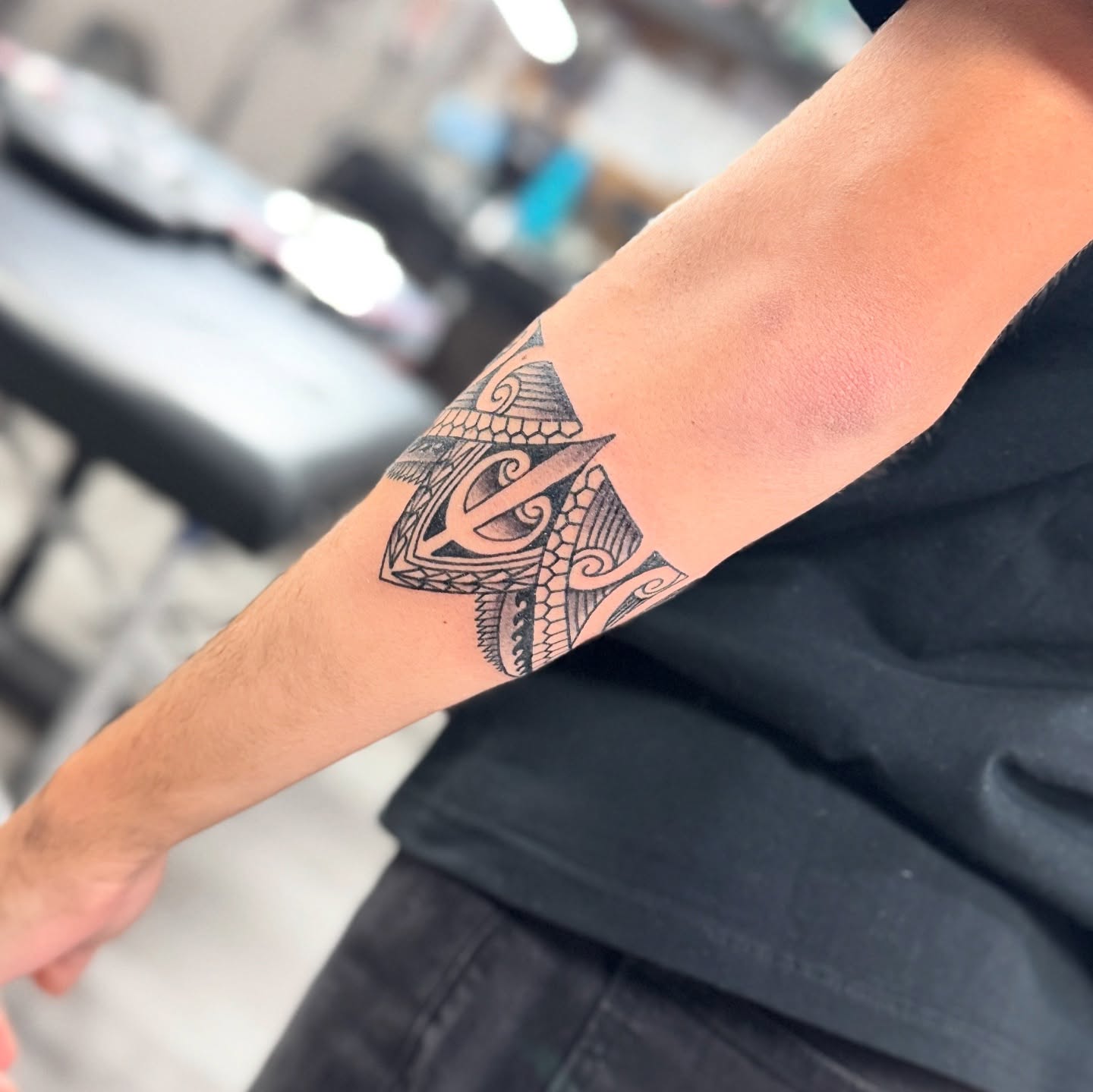 Anchor black and grey tattoo on the forearm by Steve