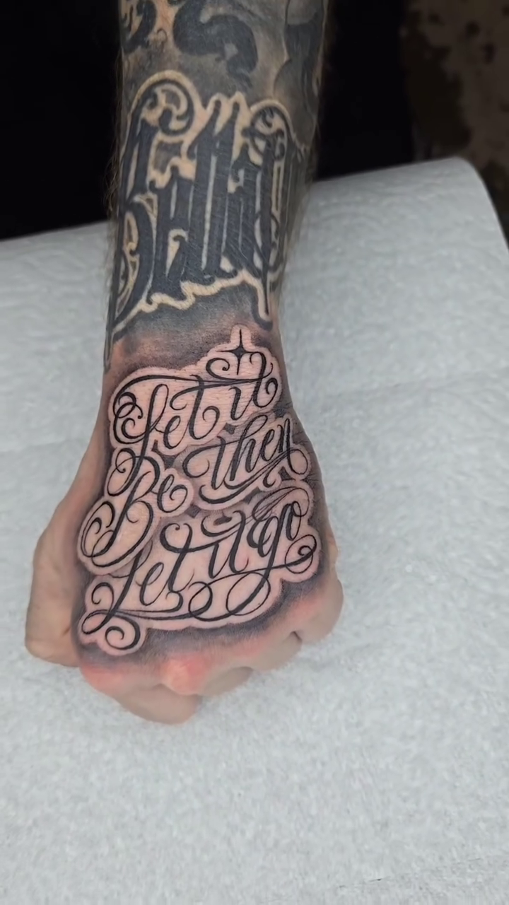 Let it be the lettering script tattoo by mr.scriptkeeper