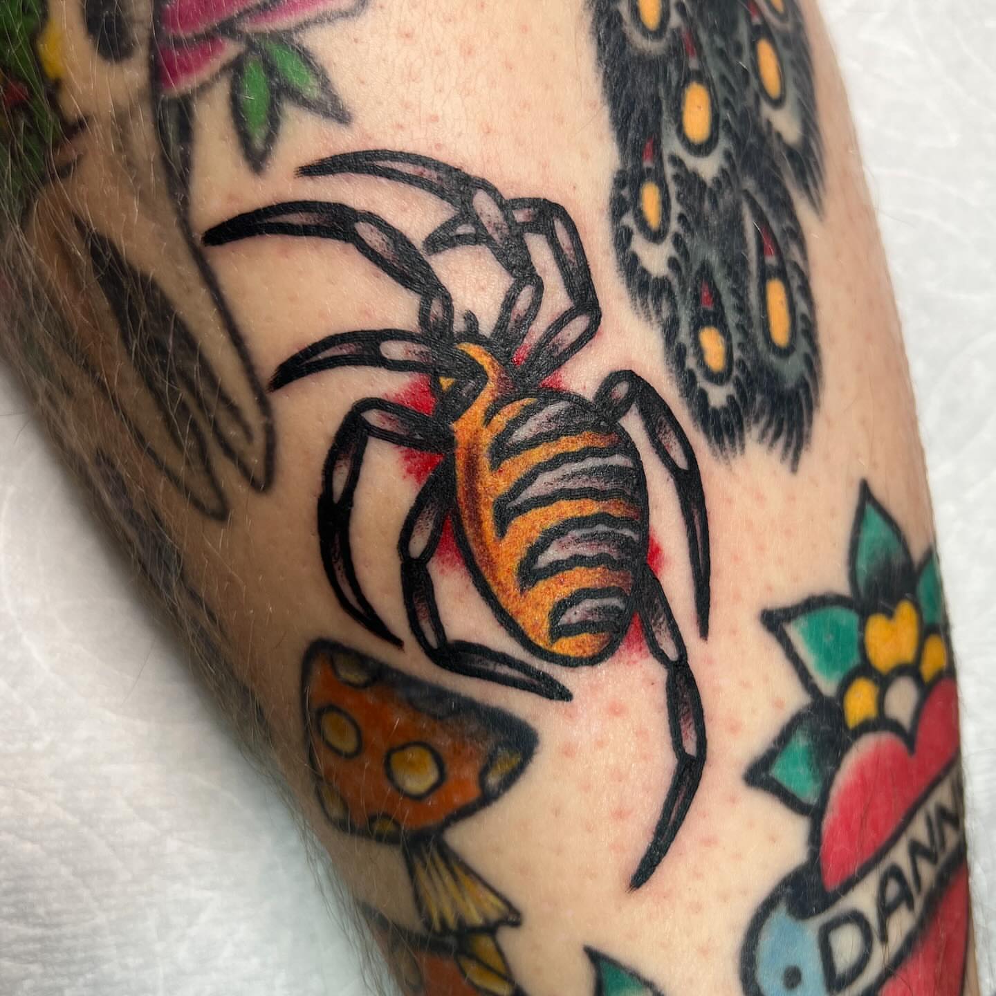 Scorpion American traditional tattoo on the forearm by Clayton - TRADITIONAL TATTOOS