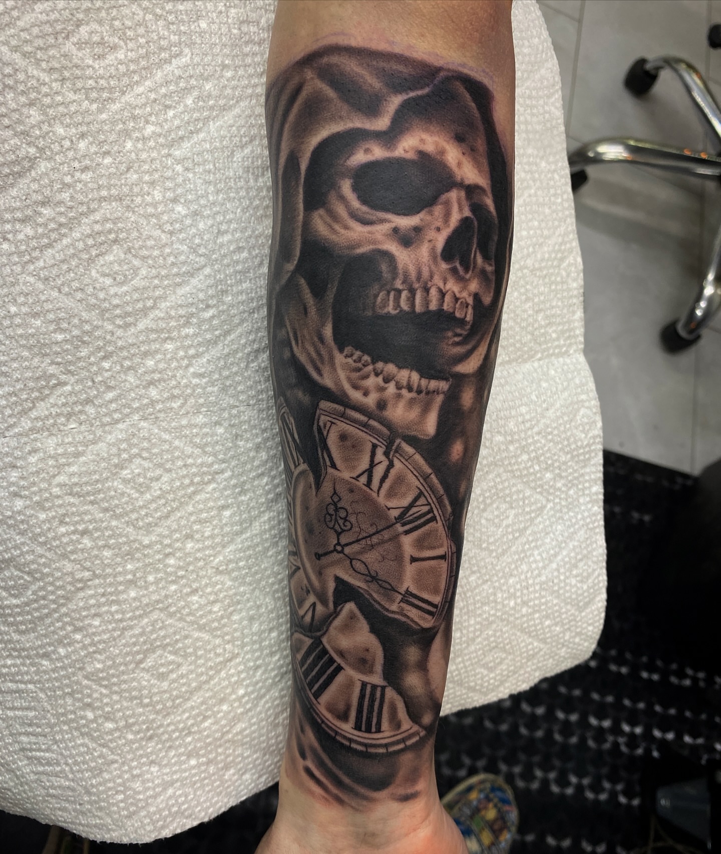 Tattoo by @jhowelltattoos — black_and_grey, realism