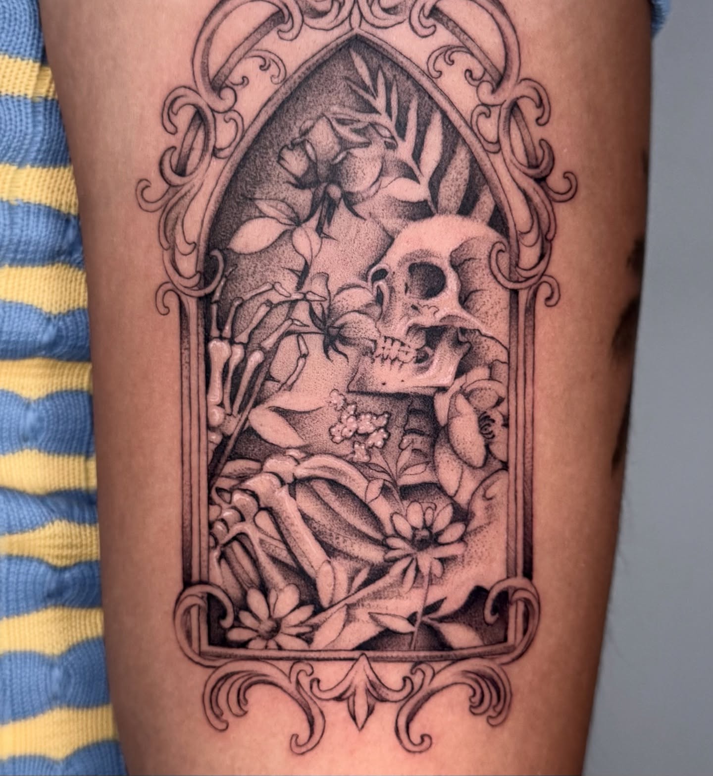 Tattoo by @turnipgirl_tattoo — dotwork, black_and_grey