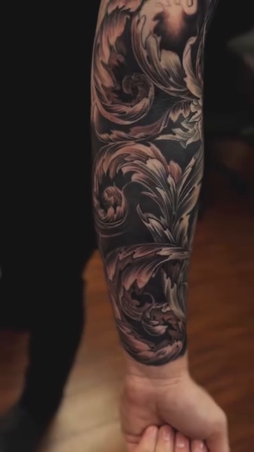 Ornamental floral sleeve realism tattoo by TATTOOS by Elvis Ramos - California tattoo