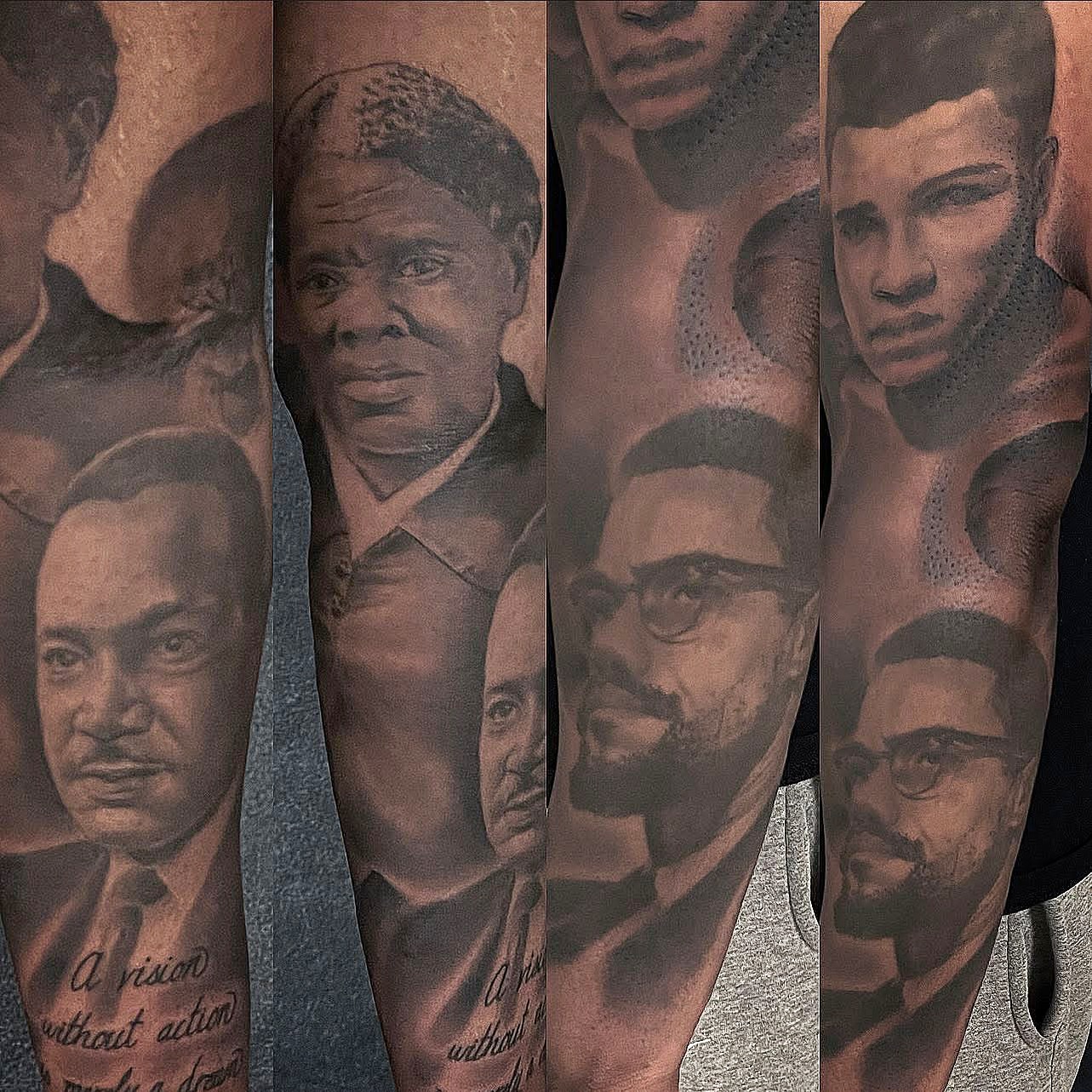 Portrait series realism tattoo on the forearm by Matti Hixson