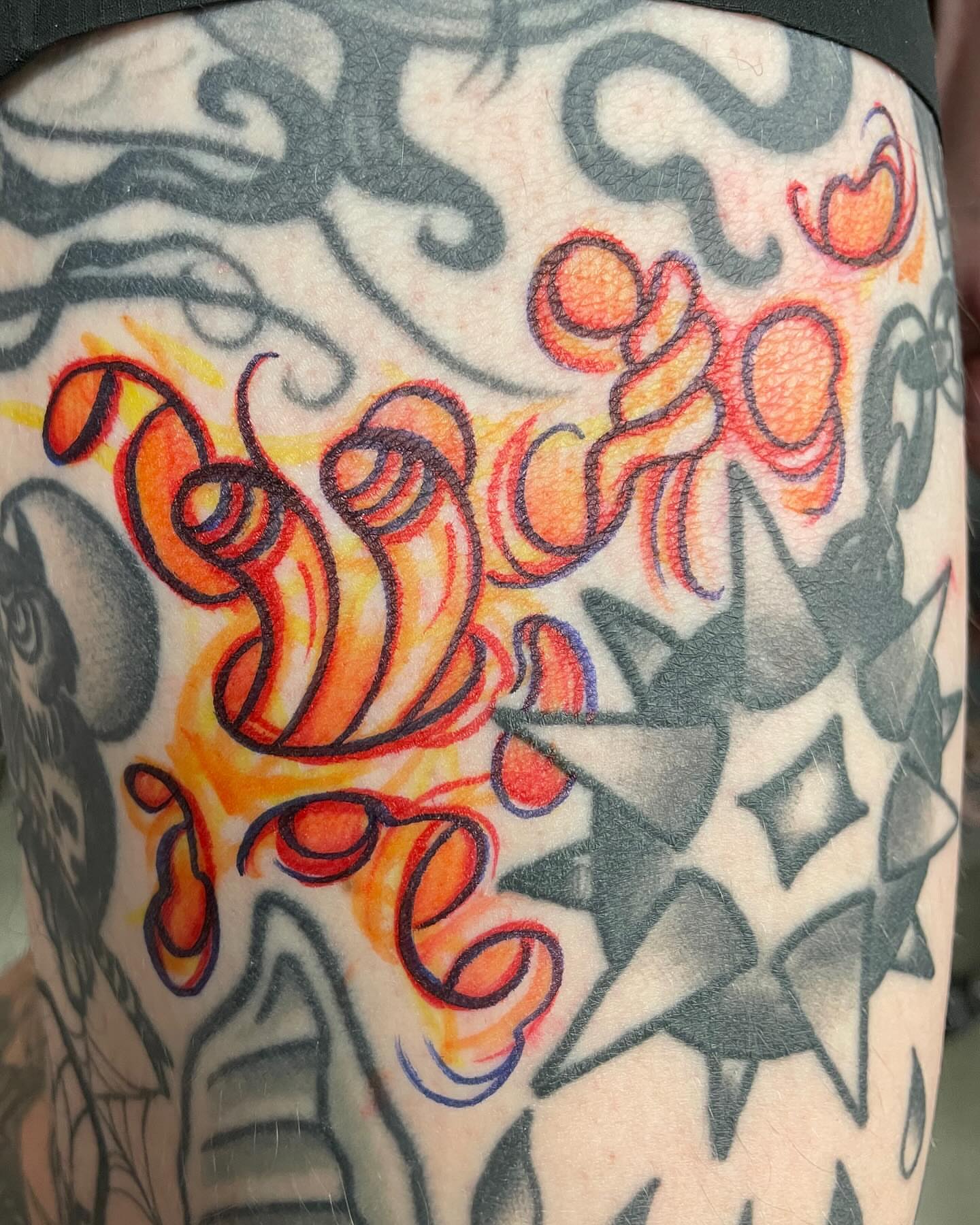 Tattoo by @electric_phantom — watercolor, geometric