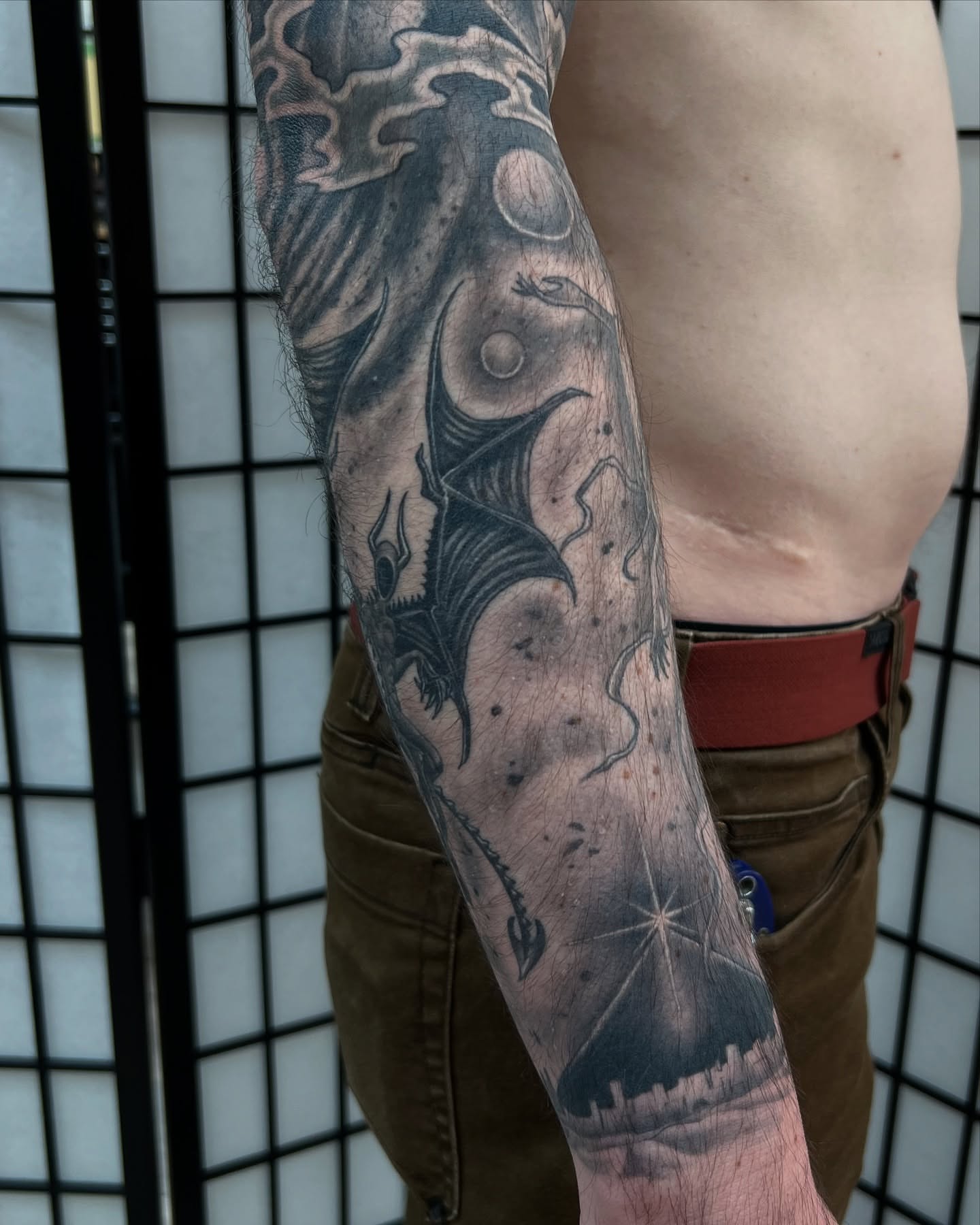 Tattoo by @nickbridwelltattoo — black_and_grey, realism