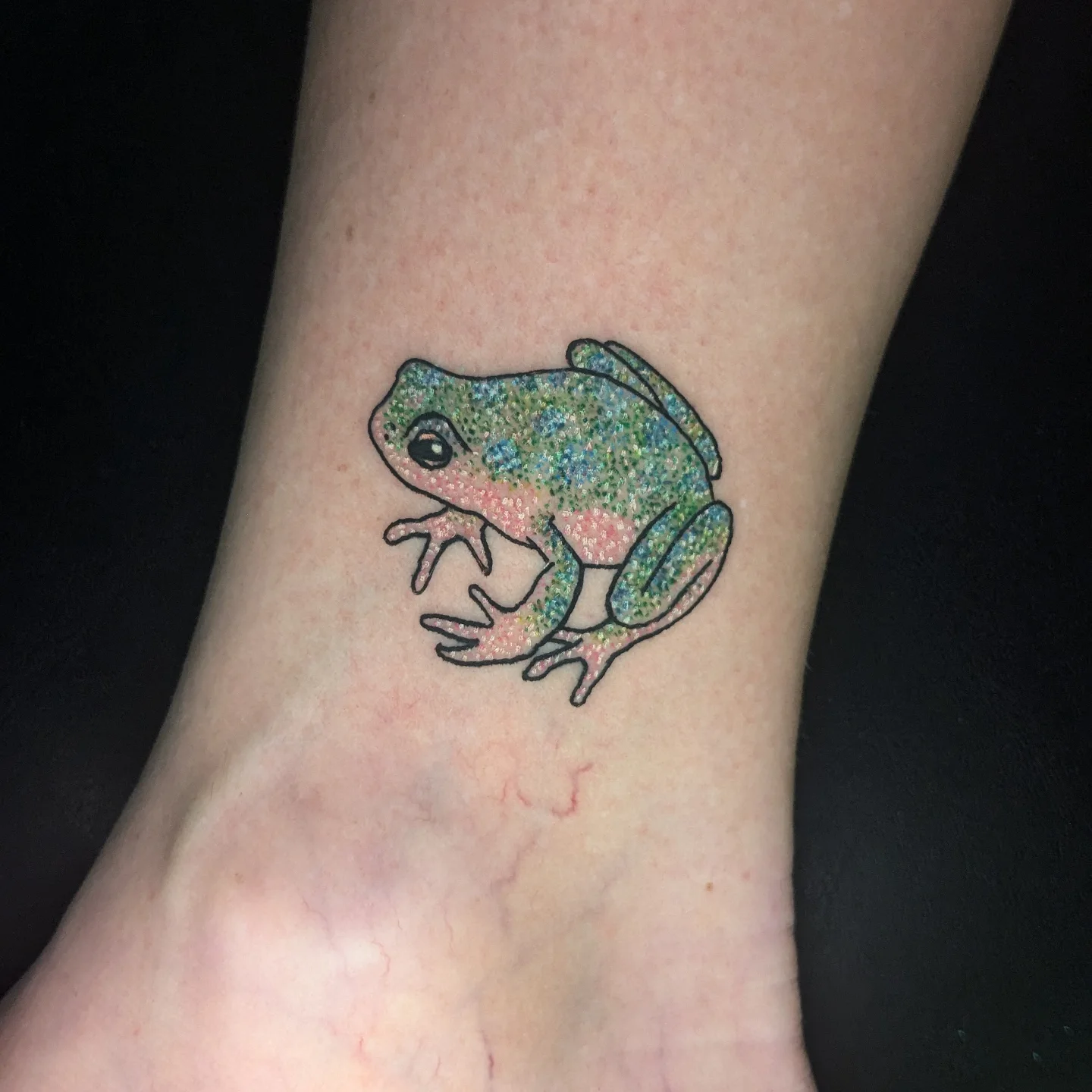 Frog dotwork tattoo on the forearm by 𝐉𝐀𝐙𝚰𝐇𝐍𝐎