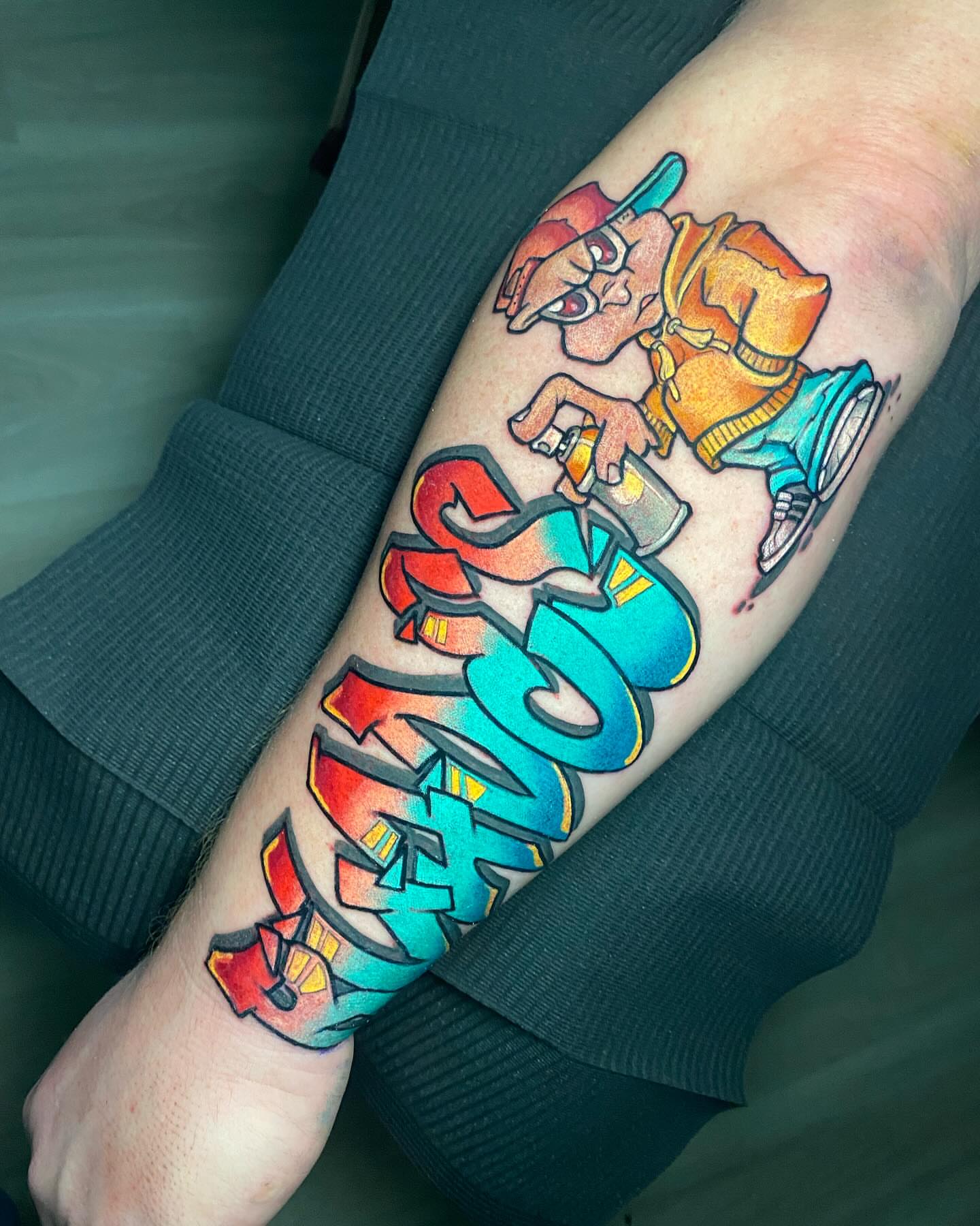 Tattoo by @art_by_dropkickdan — new_school, lettering_script