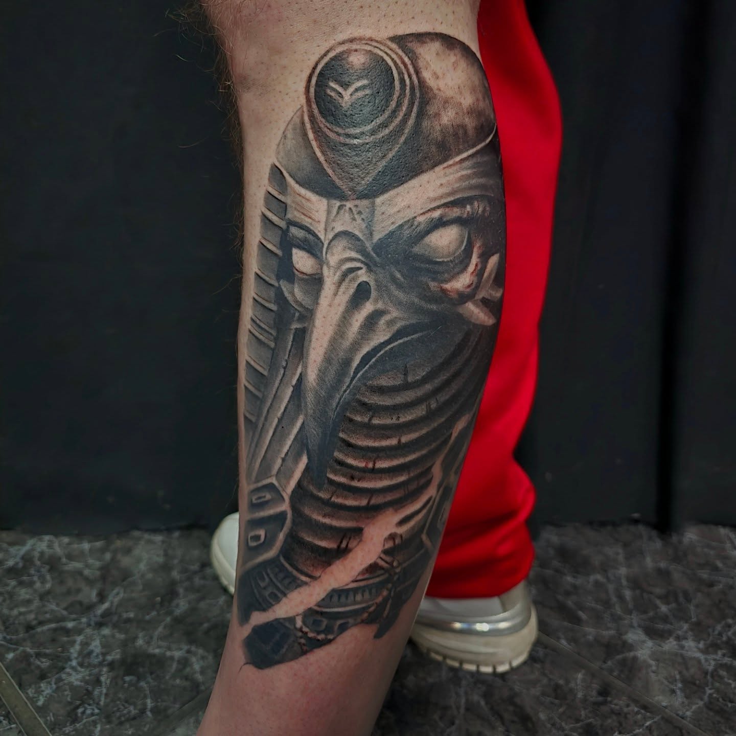 Cyborg head realism tattoo on the forearm by Gabrielle Nicole Soucie