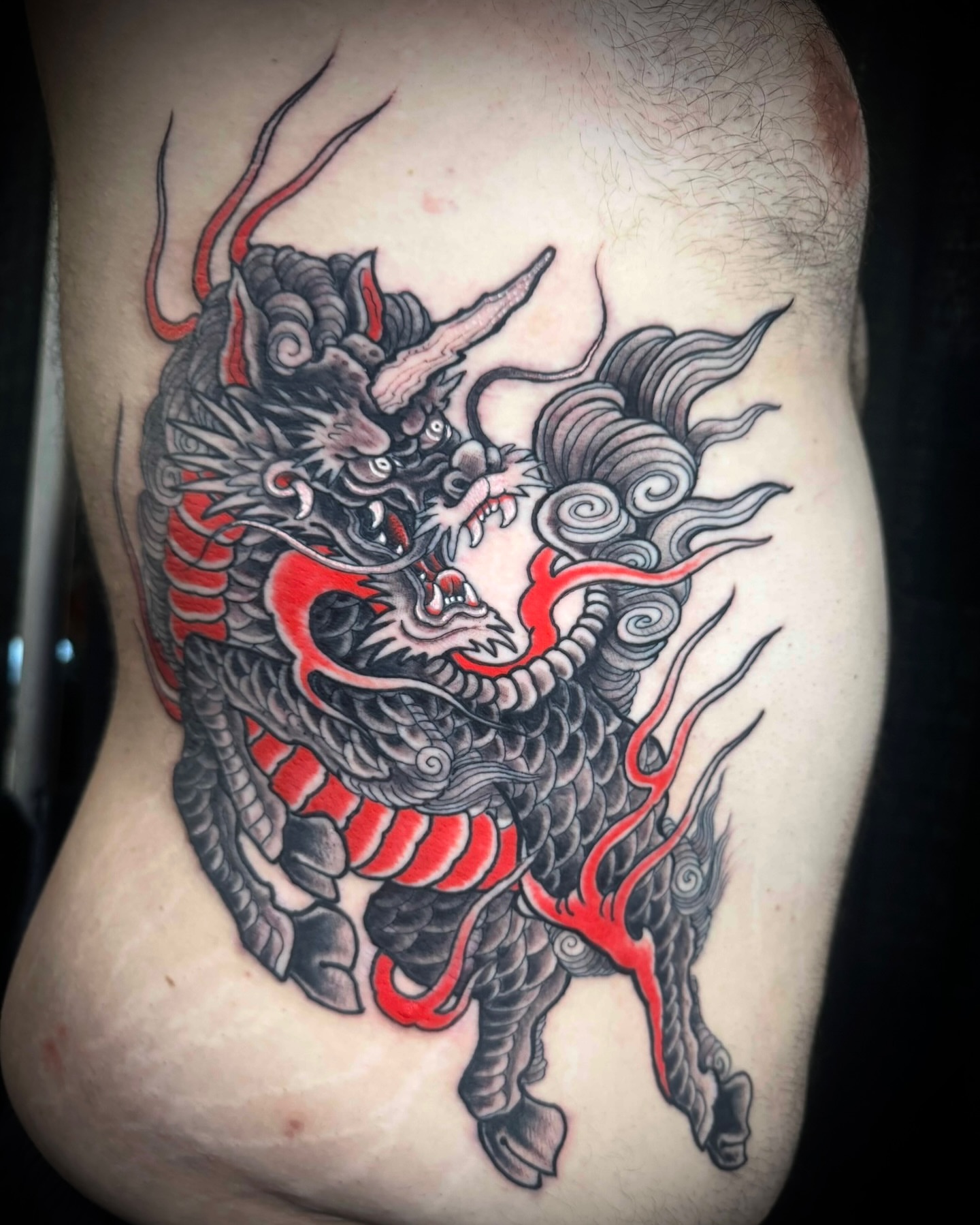 Dragon japanese irezumi tattoo on the thigh by 𝙉𝙄𝘾𝙆 𝘾𝘼𝙍𝙐𝙎𝙊, New York, New York