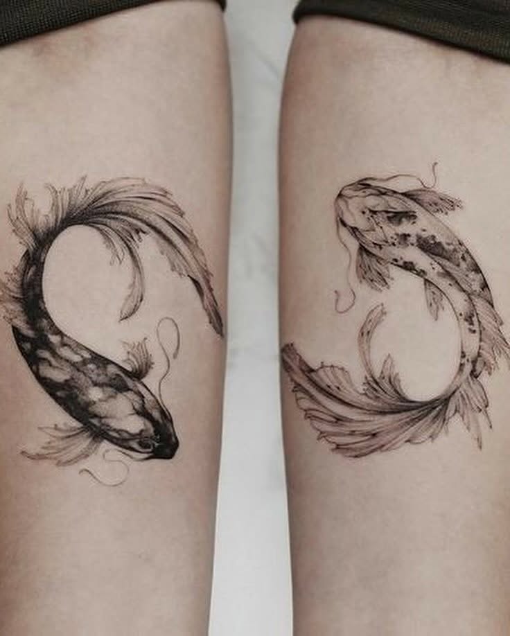 Koi fish realism tattoo on the forearm by mia's tattoo, Los Angeles, California