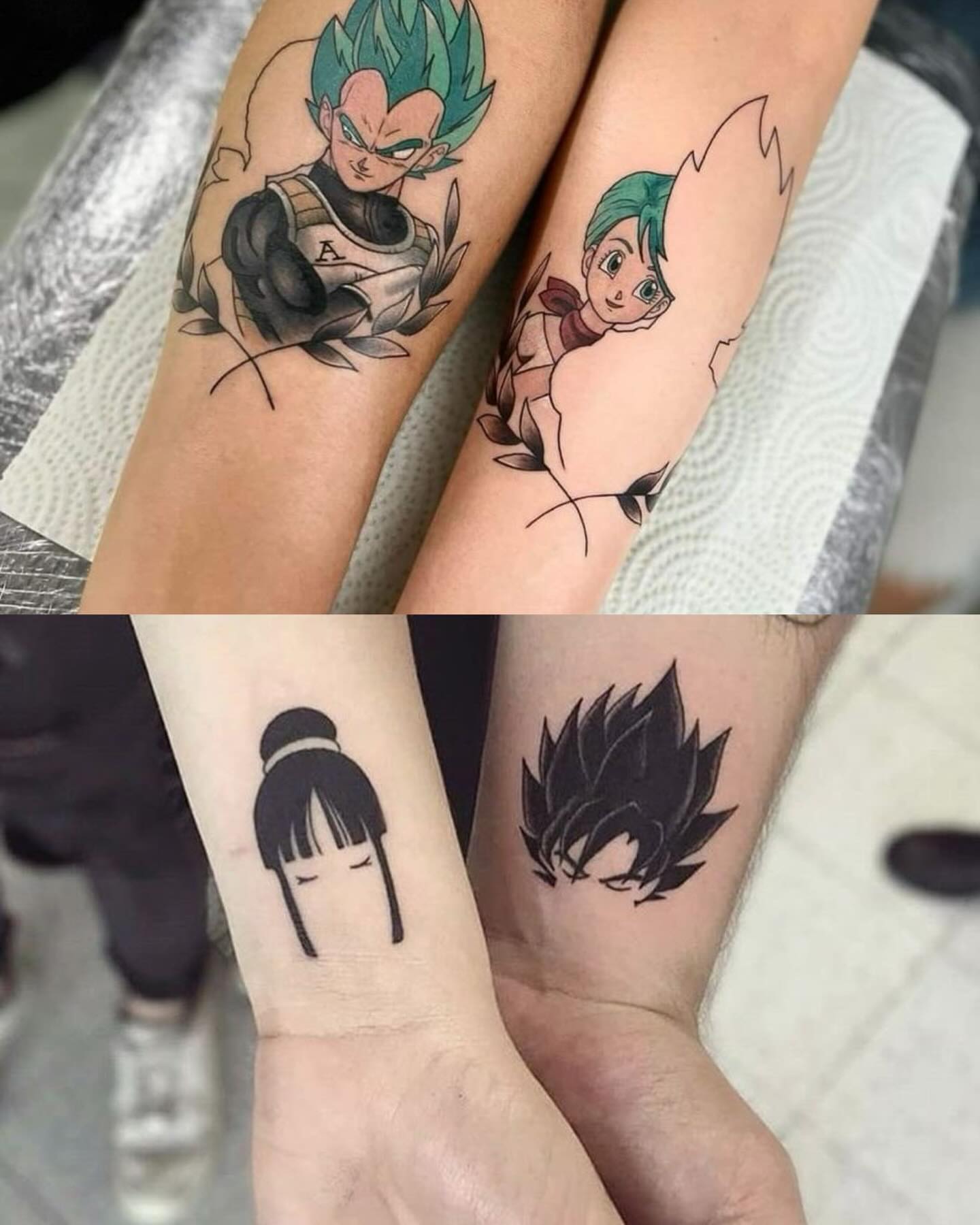 Anime characters anime tattoo on the forearm by mia's tattoo, Los Angeles, California