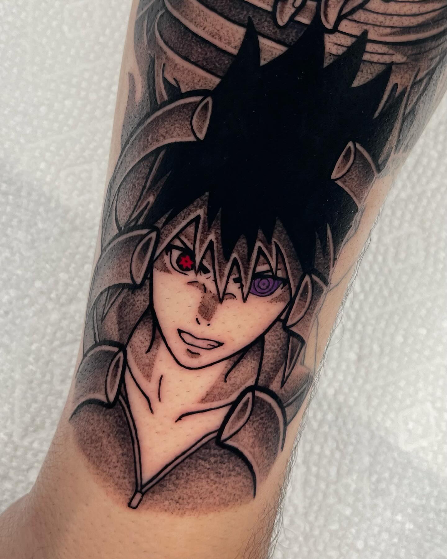 Anime character anime tattoo on the forearm by Anastasia Vives