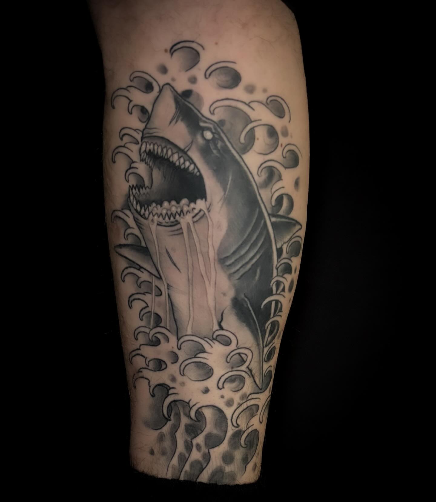 Tattoo by @tatzbyadam — black_and_grey