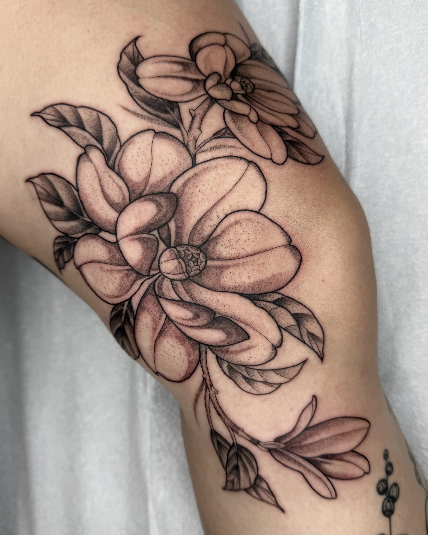 Tattoo by @horsegirltats — black_and_grey