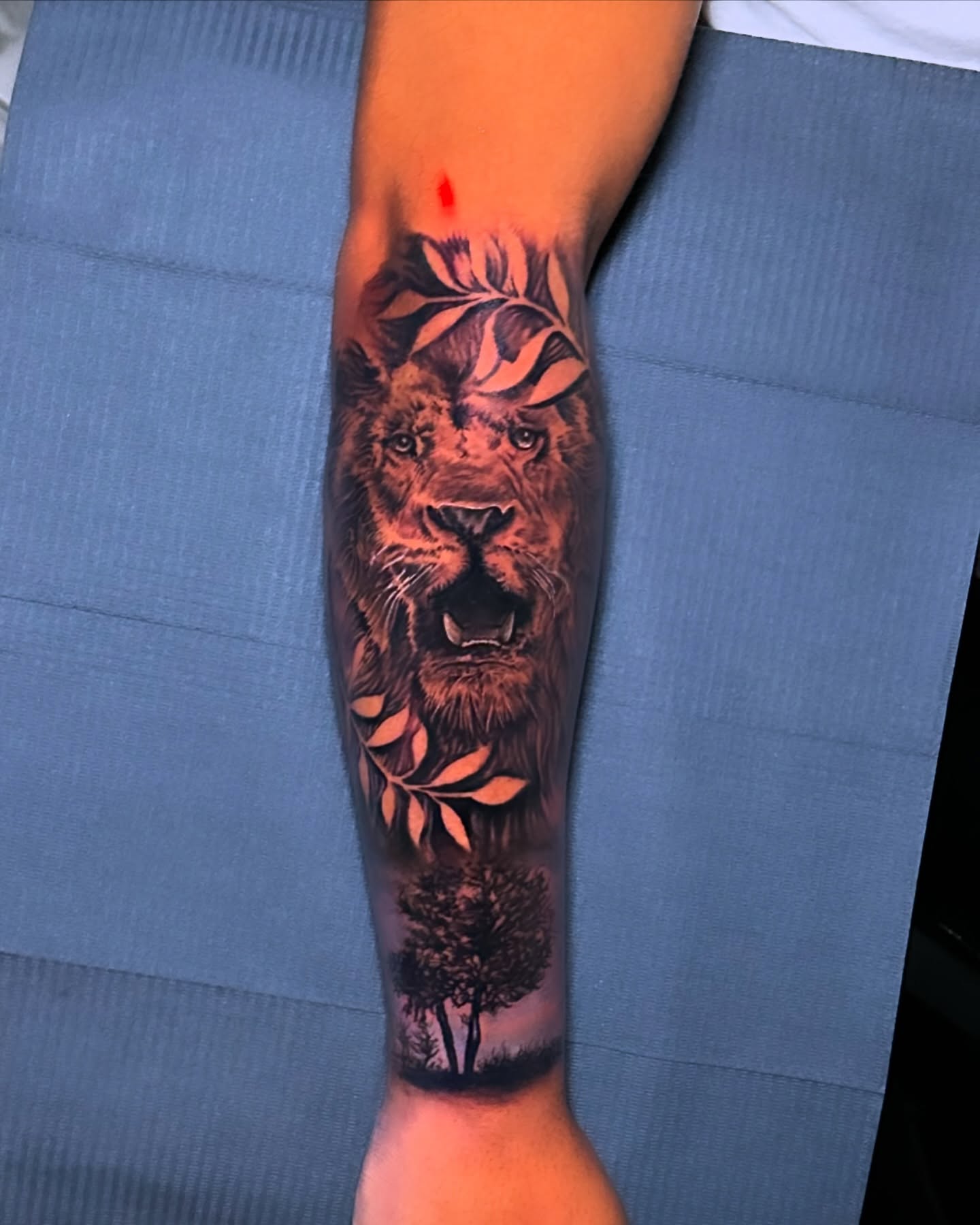 Lion realism tattoo on the forearm by Erick @ AZTEC_TATT