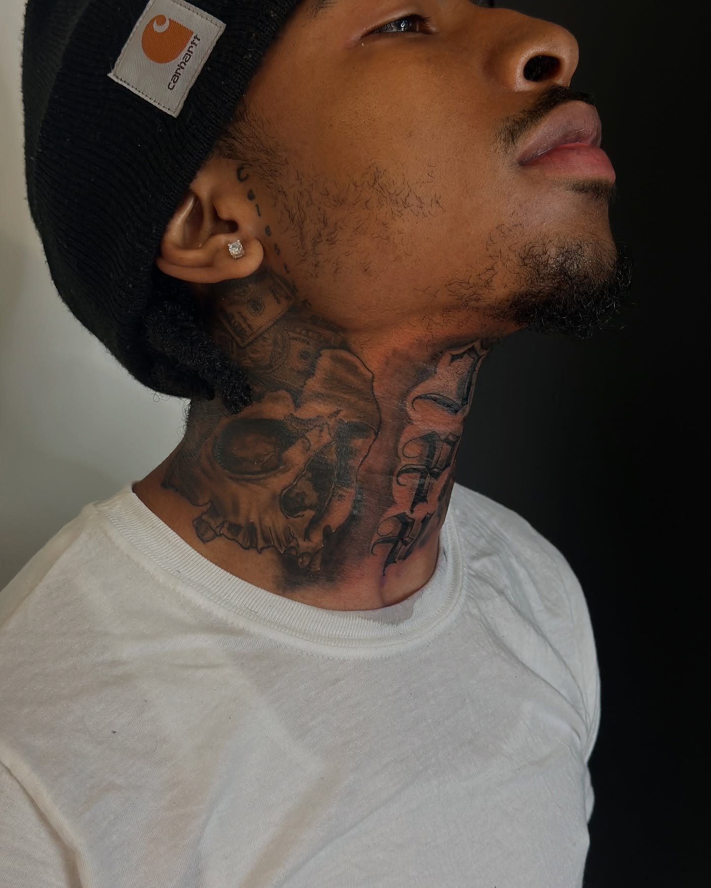 Mechanical gears geometric tattoo on the neck by ᴡᴏʀᴍ
