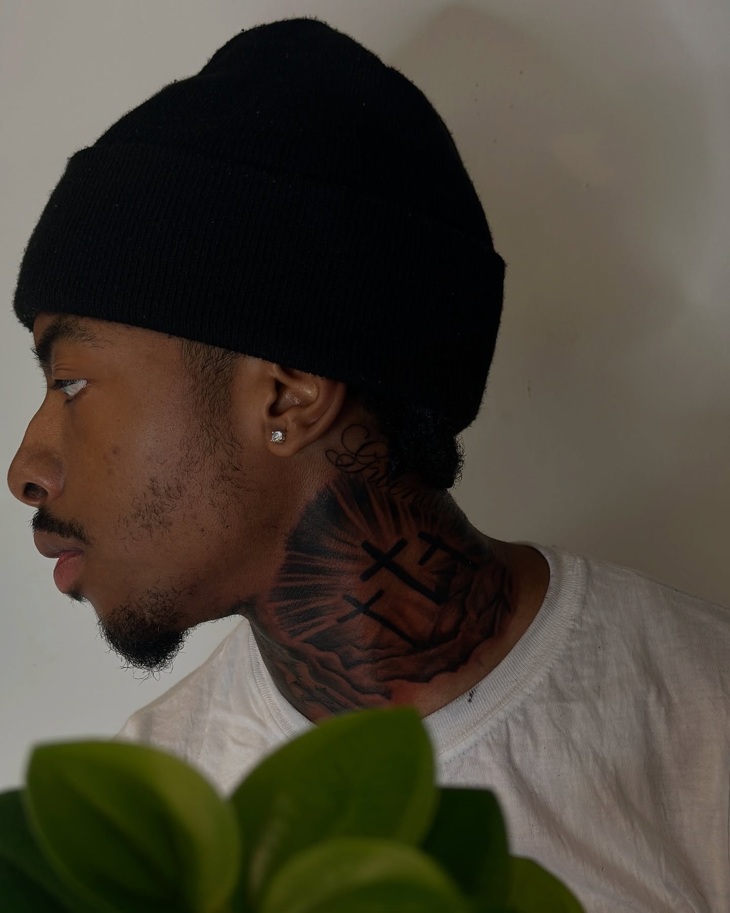 Crosses American traditional tattoo on the neck by ᴡᴏʀᴍ