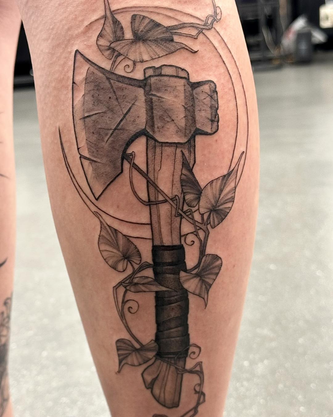 Tattoo by @artbyharper — black_and_grey, realism