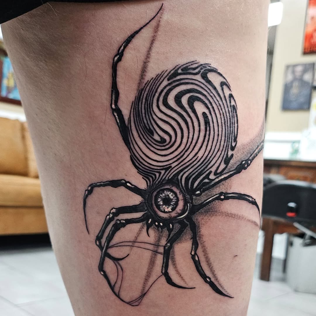 Tattoo by @kmotattoos — black_and_grey, dark_realism