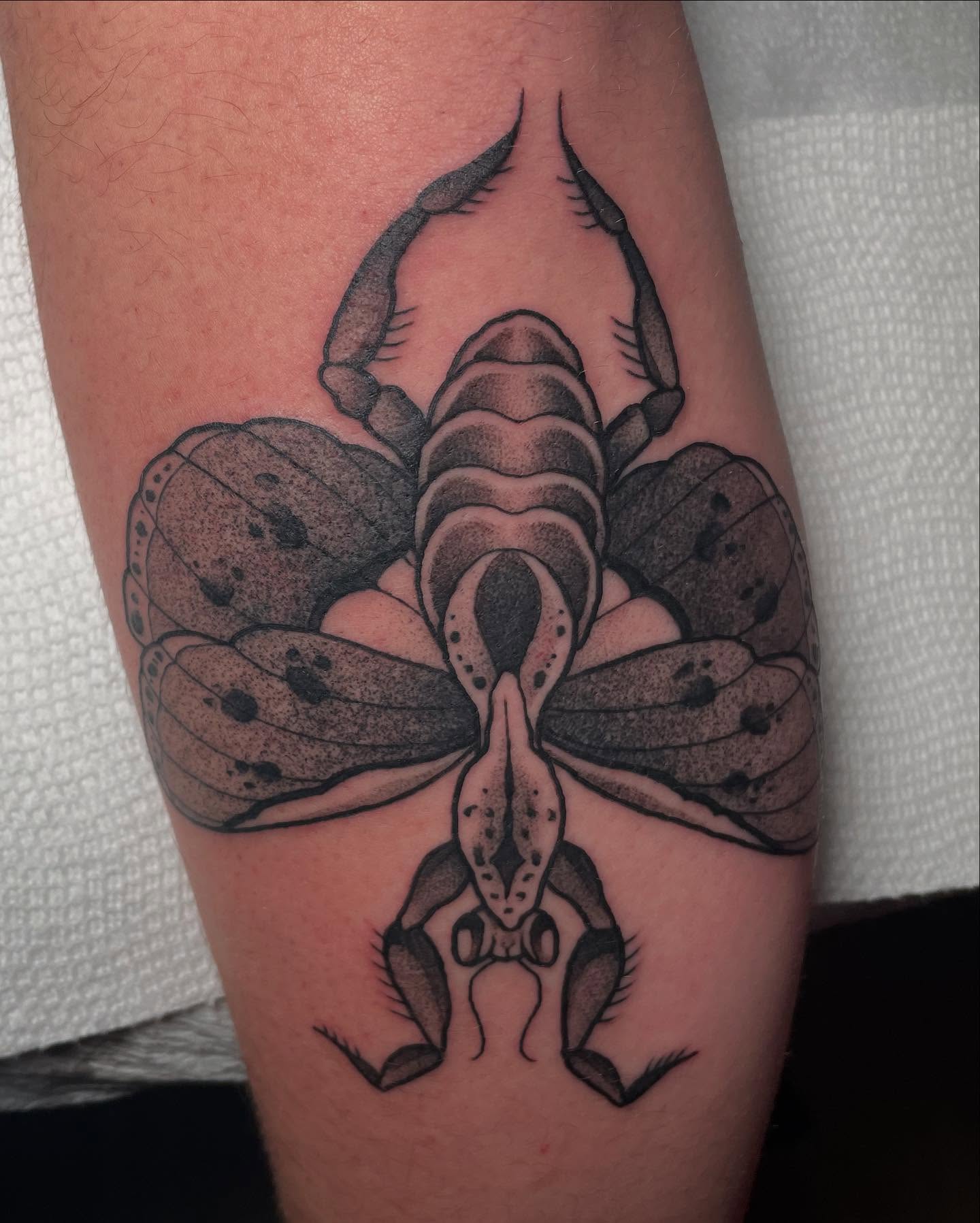 Tattoo by @taybeetattoo — dotwork, realism