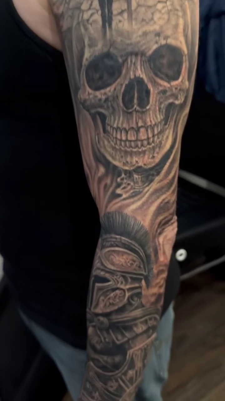 Tattoo by @tokarev_igor_tattoo — realism, black_and_grey