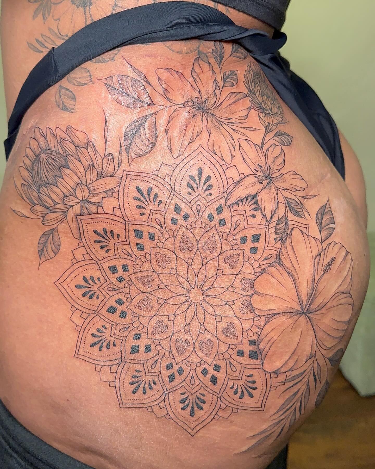 Tattoo by @bboujeeink2 — dotwork, geometric
