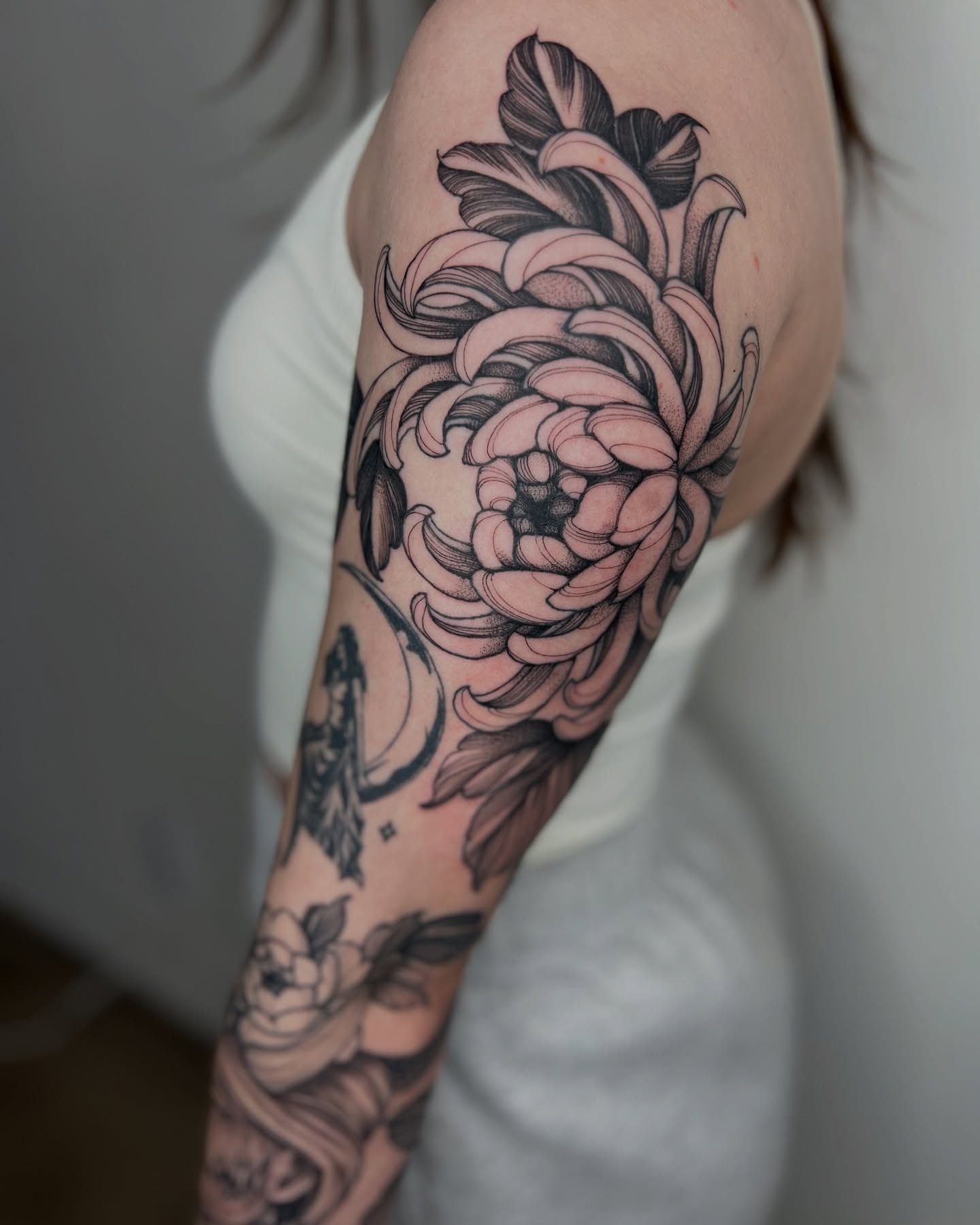 Tattoo by @miketa_tattoo — black_and_grey