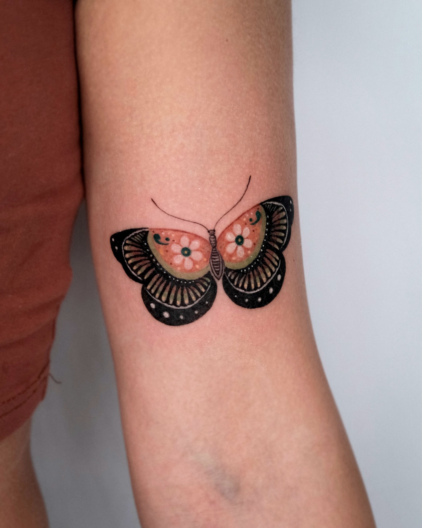 Butterfly dotwork tattoo on the forearm by Da-An ･ﾟ✧ 다 안 𓇬˖