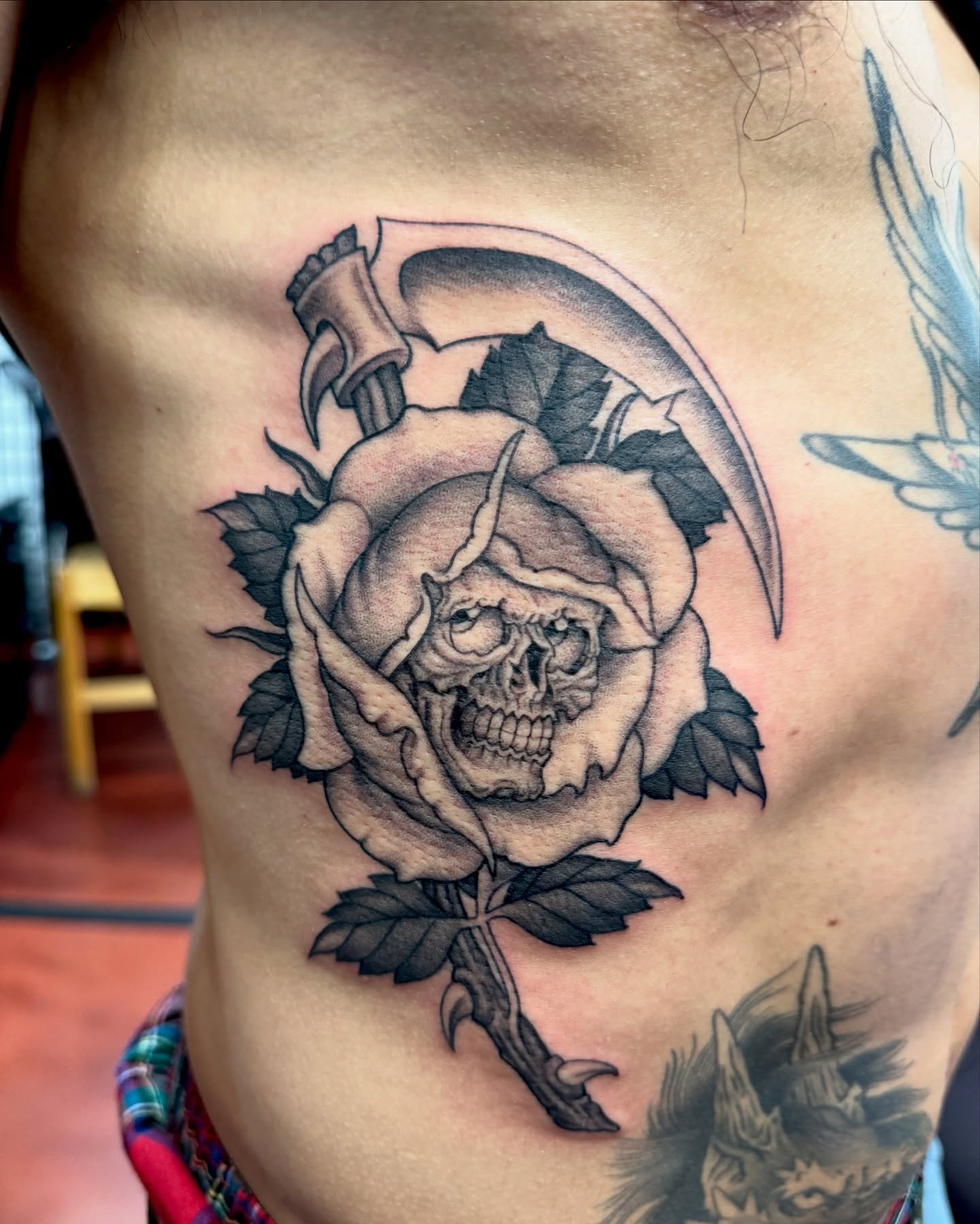 Tattoo by @ernie_portcity — black_and_grey, realism